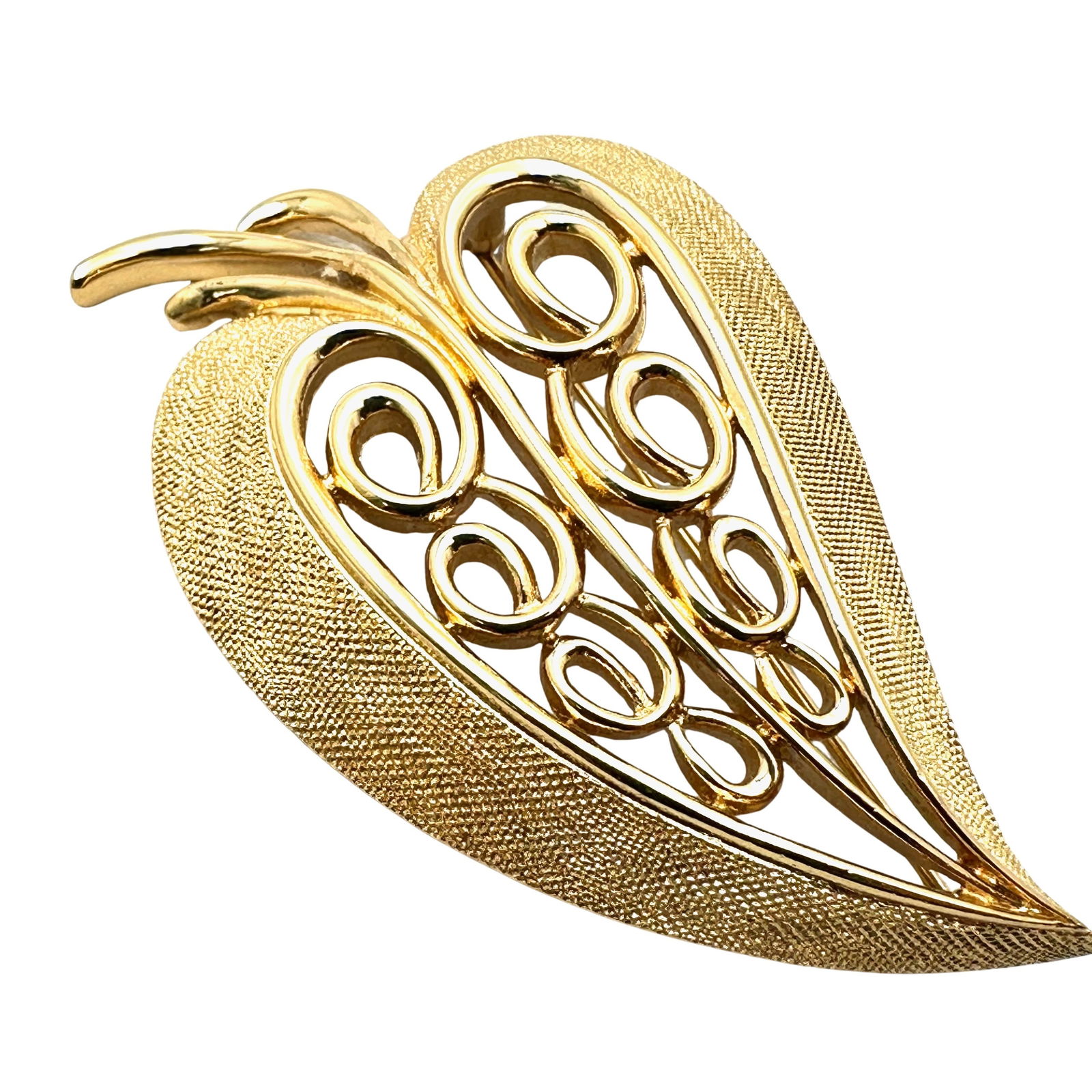 Vintage Monet Gold Tone Fancy Heart Design Brooch Pin 2.5 Inch: Vintage Monet Gold Tone Fancy Heart Design Brooch Pin 2.5 Inch