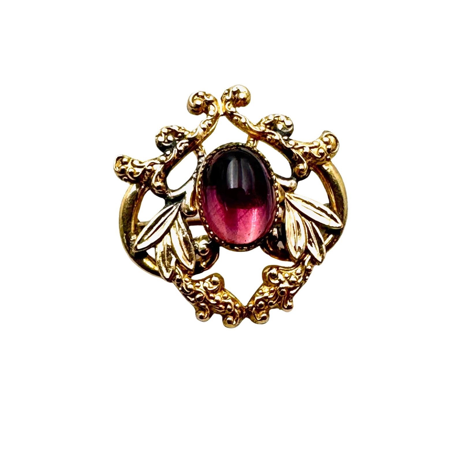 Antique Victorian Purple Glass Stone Gold Filled Brooch Pin 1 Inch: Antique Victorian Purple Glass Stone Gold Filled Brooch Pin 1 Inch