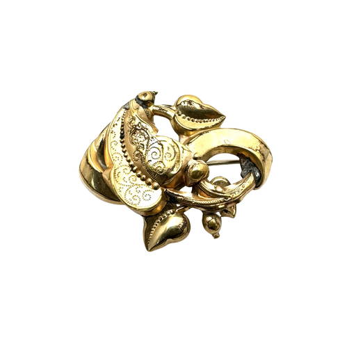 Gold Filled Amethyst Heart Brooch Pin