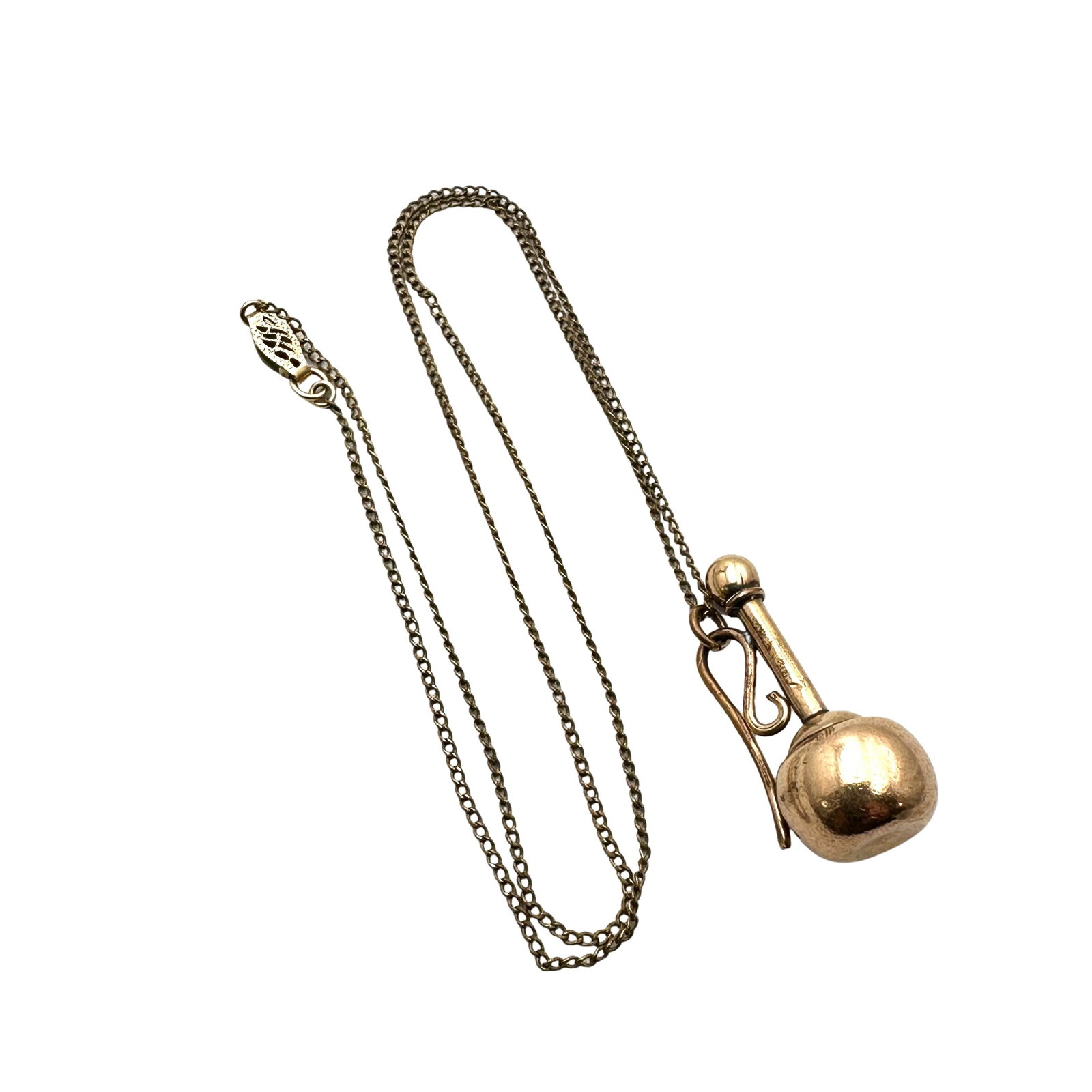 Antique Victorian Gold Filled Perfume? Bottle Pendant Necklace 16 Inch Chain: Antique Victorian Gold Filled Perfume? Bottle Pendant Necklace 16 Inch Chain
