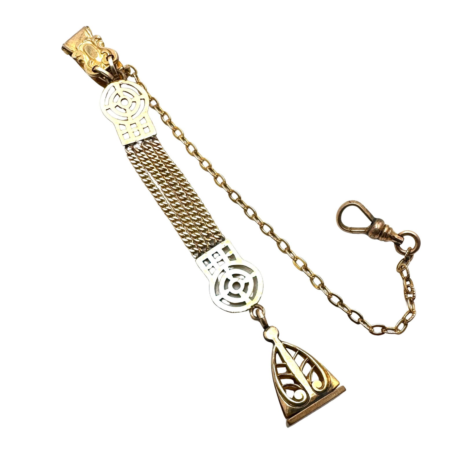 Antique Victorian Watch Chain with Fob 4 Inch Length (1 of 2)