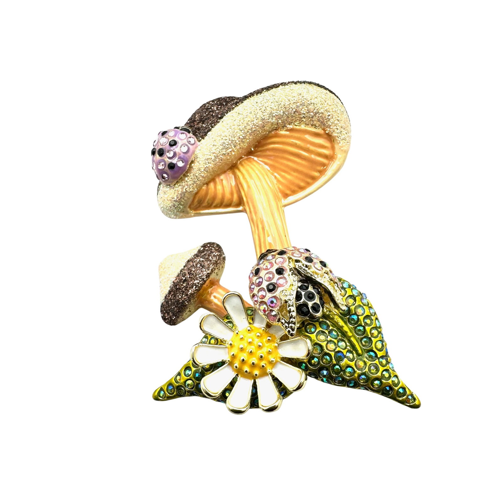 Kirks Folly Crystal Mushroom Gold Tone Pendant Brooch Pin 2.5 Inch: Kirks Folly Crystal Mushroom Gold Tone Pendant Brooch Pin 2.5 Inch