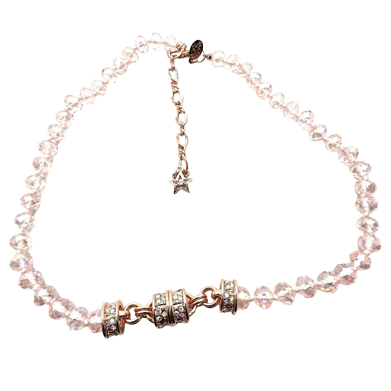 Kirks Folly Pink Crystal Rose Gold Tone Magnetic Chain Necklace for Magnetic Pendant 16 to 18 Inch: Kirks Folly Pink Crystal Rose Gold Tone Magnetic Chain Necklace for Magnetic Pendant 16 to 18 Inch