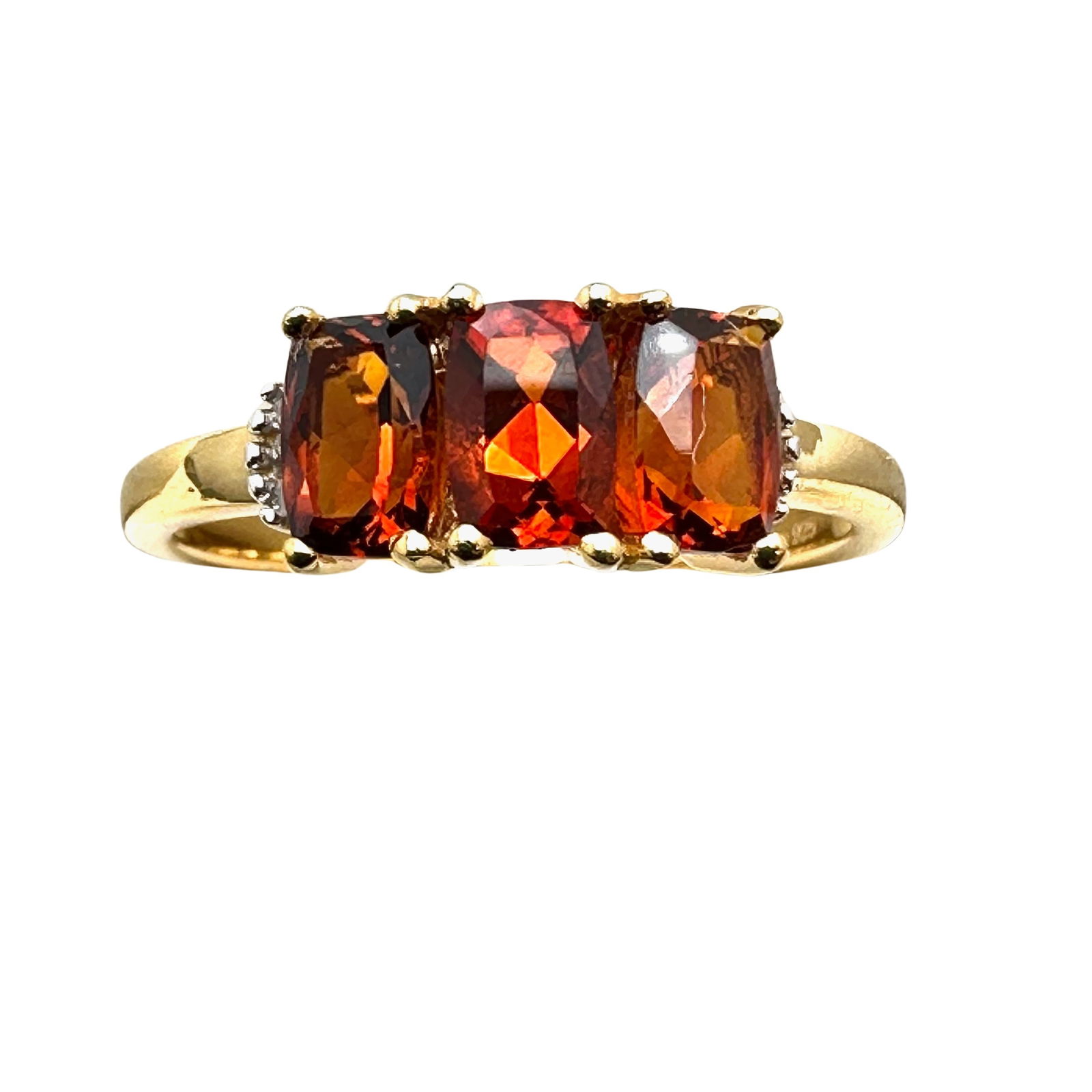Cherry Citrine Gemstone Gold Over Sterling Silver Ring Size 10 Unworn Condition Estate: Cherry Citrine Gemstone Gold Over Sterling Silver Ring Size 10 Unworn Condition Estate