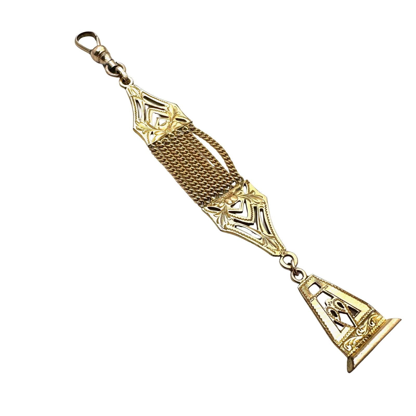 Antique Victorian Gold Filled Watch Chain with Fob 4.5 Inch Length (1 of 2)