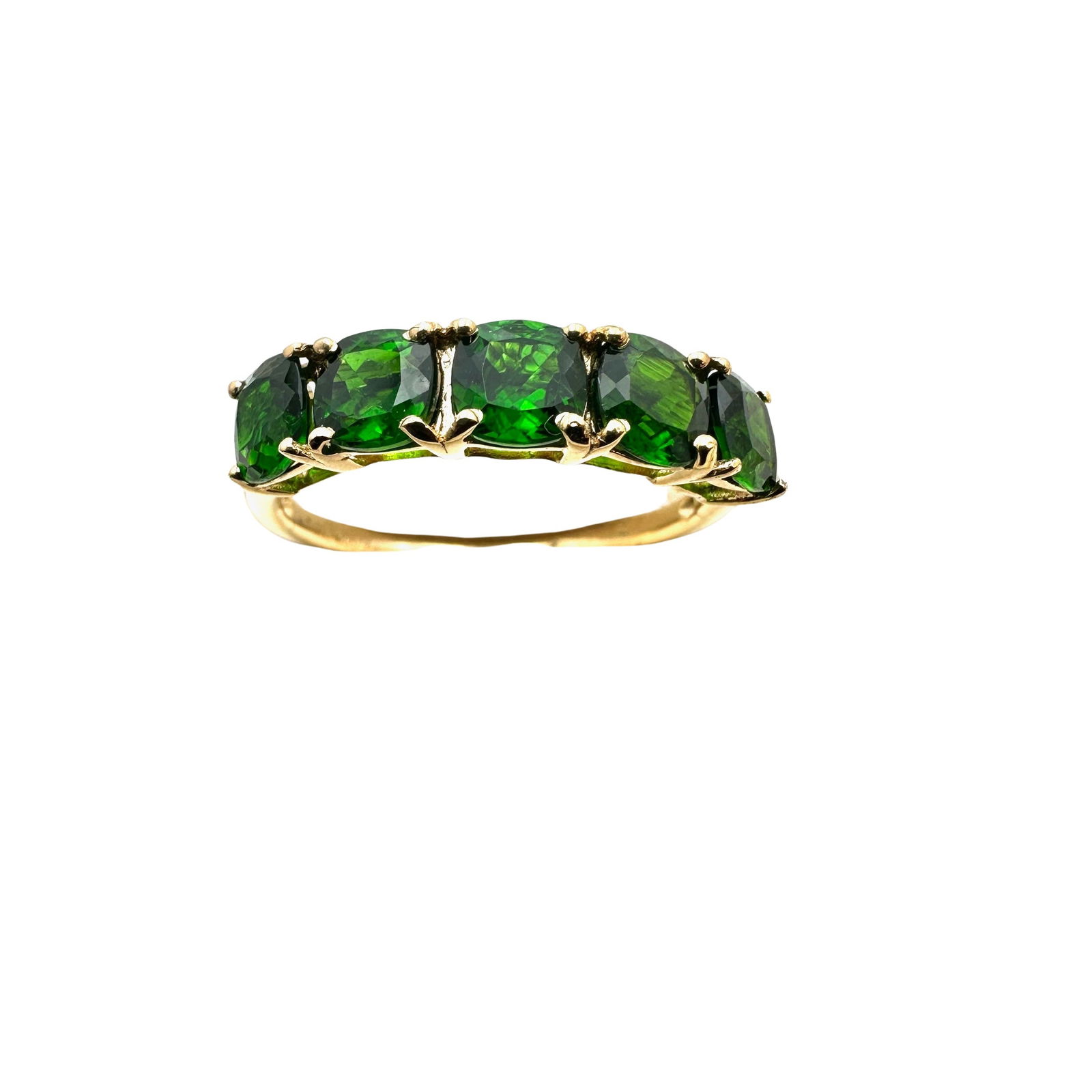 Green Chrome Diopside Gemstone Gold Over Sterling Silver Ring Size 10 Unworn Condition (1 of 2)