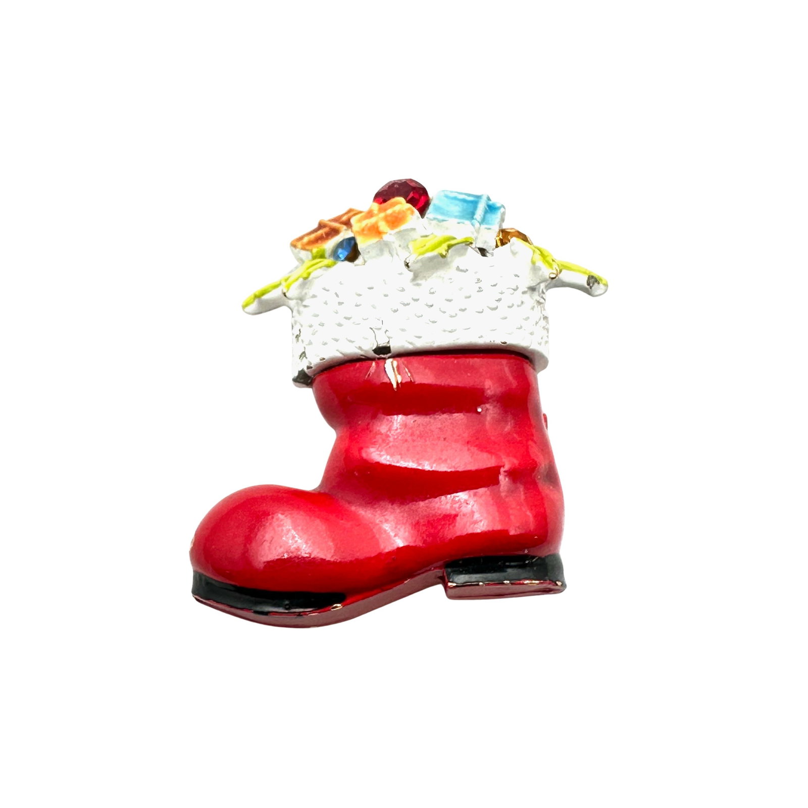 Vintage Arthur Pepper Art Enamel Santas Boot Christmas Tree Stocking Brooch Pin 1.75 Inch: Vintage Arthur Pepper Art Enamel Santas Boot Christmas Tree Stocking Brooch Pin 1.75 Inch