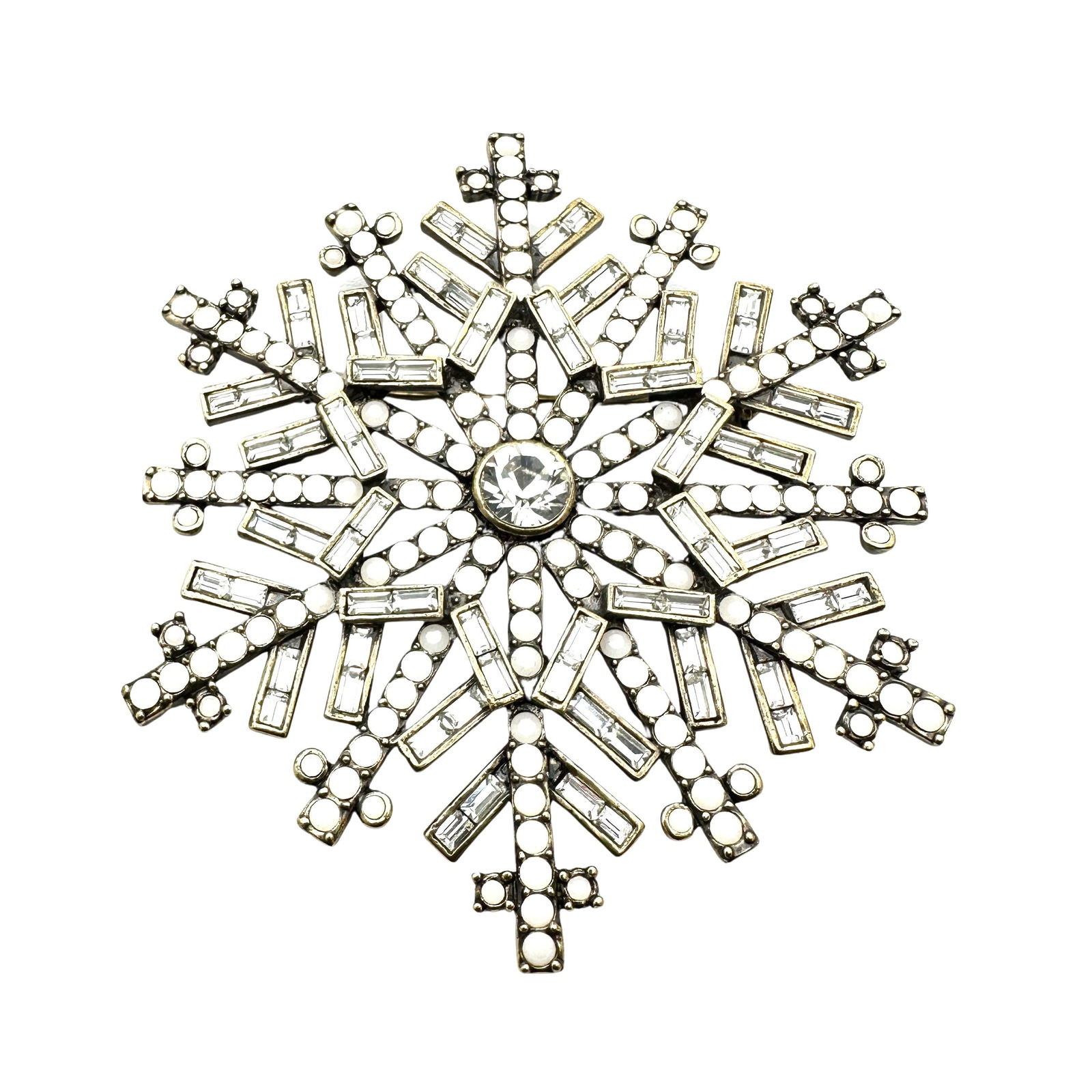 Heidi Daus Large 3.5 Inch Snowflake Rhinestone Crystal Christmas Winter Holiday Brooch Pin (1 of 2)