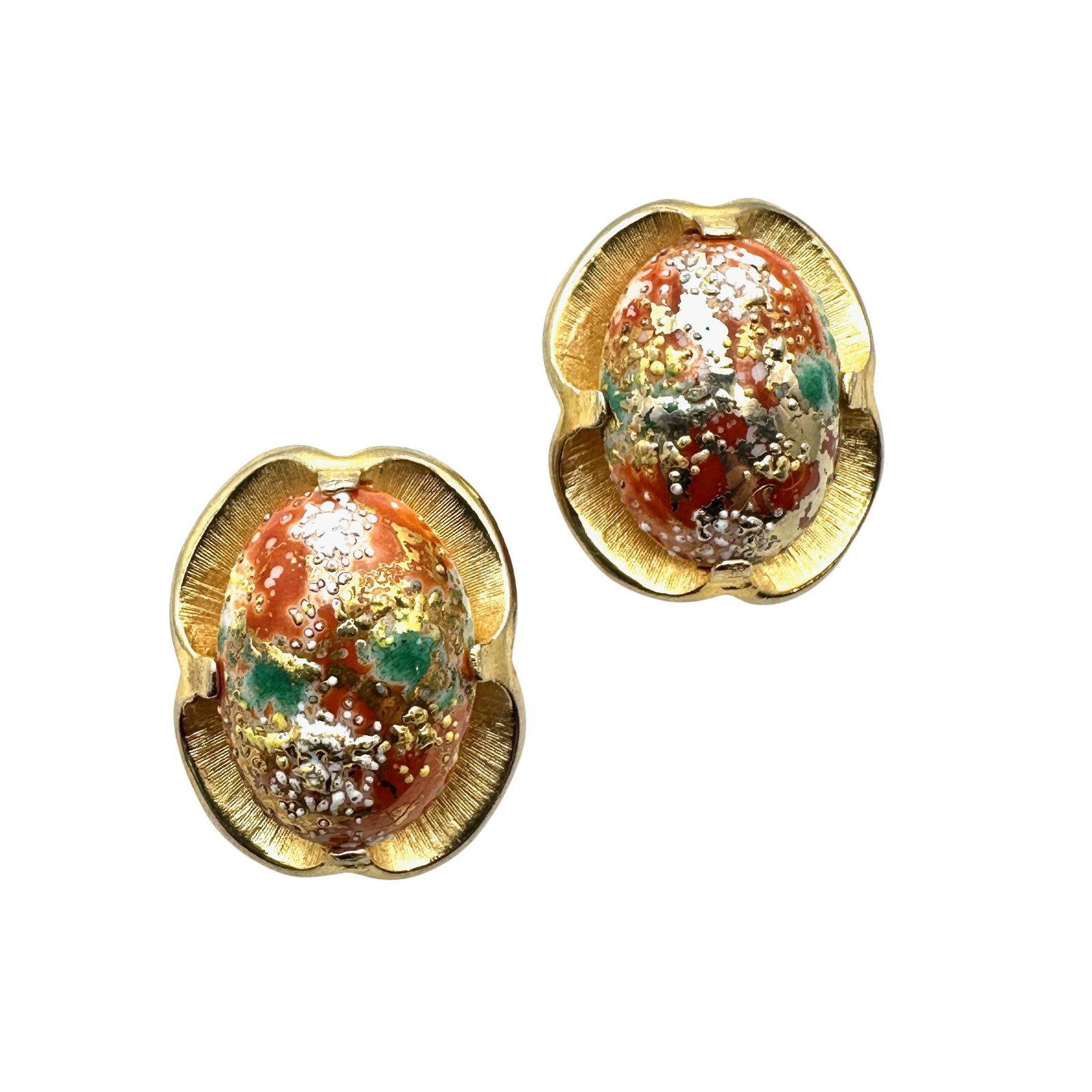 Vintage Judy Lee Easter Egg Glass Rhinestone Gold Tone Clip Earrings: Vintage Judy Lee Easter Egg Glass Rhinestone Gold Tone Clip Earrings