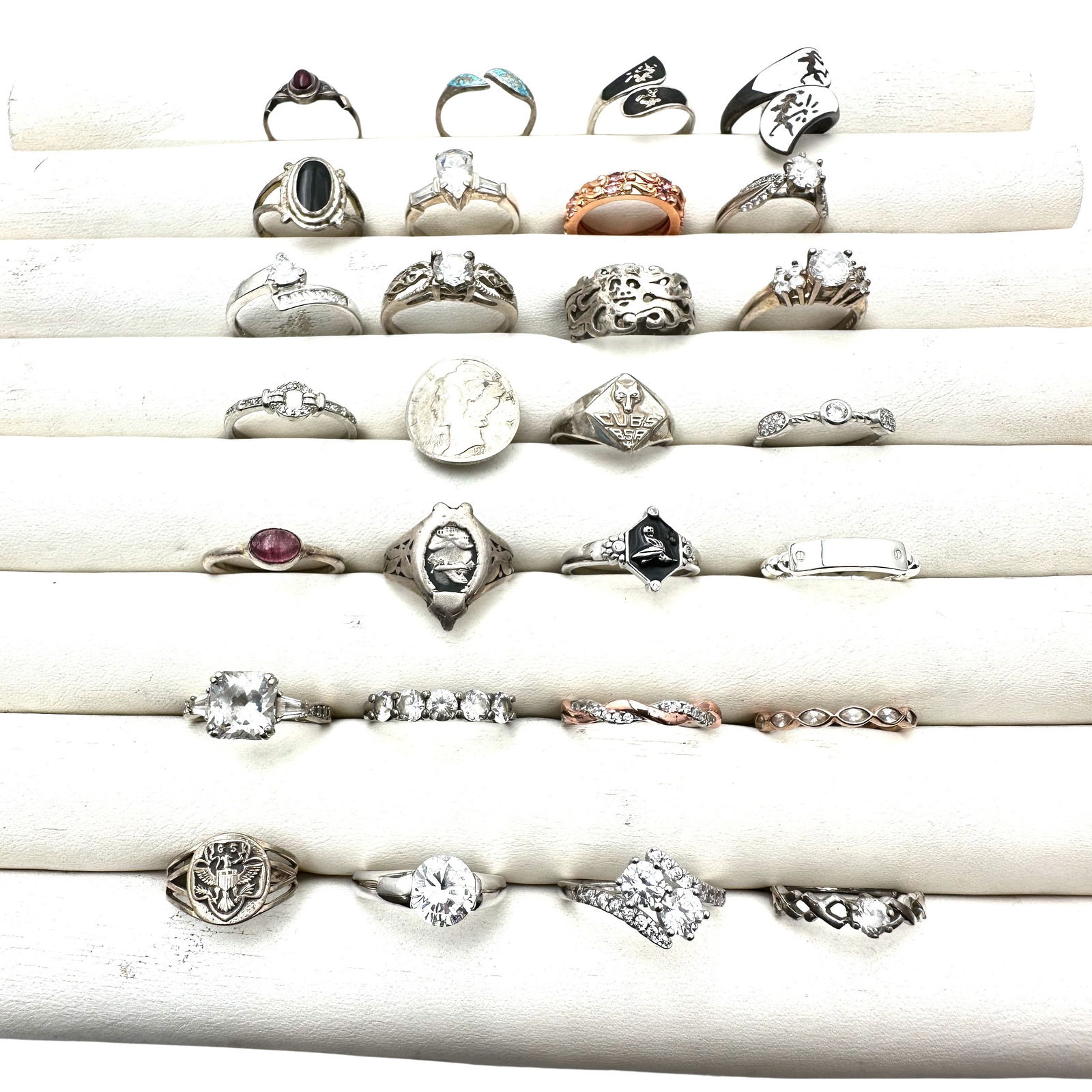 Sterling Silver Ring Lot 82 Grams Variety of Sizes (1 of 2)
