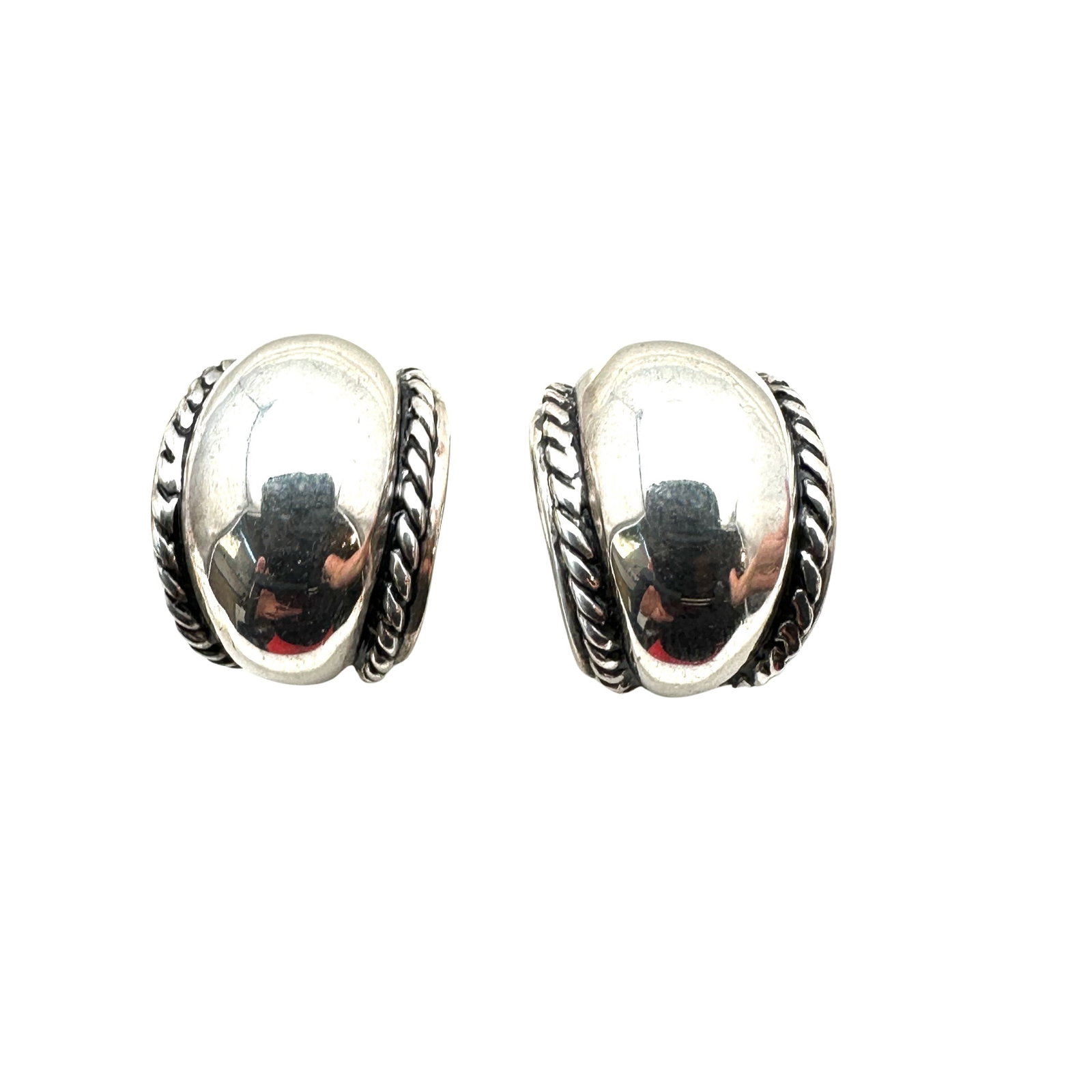 Joseph Esposito Sterling Silver Pierced Earrings 1/2 Inch Ribbed Hoop: Joseph Esposito Sterling Silver Pierced Earrings 1/2 Inch Ribbed Hoop