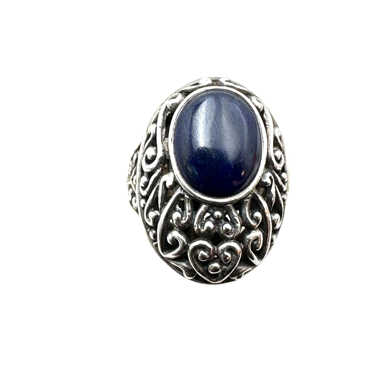Blue Lapis Lazuli Sterling Silver Ring Size 6.5 Weight 13 Grams (1 of 2)