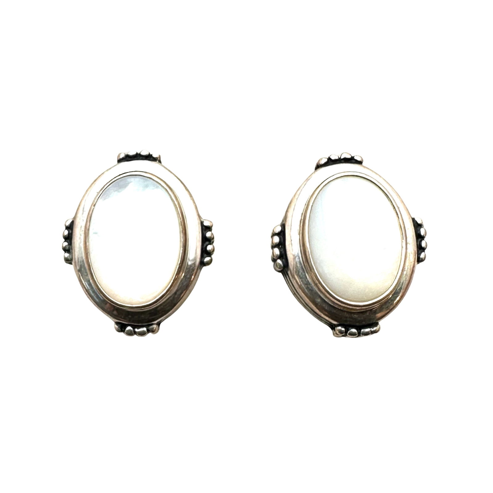 Joseph Esposito Pearl Sterling Silver Pierced Stud Earrings 1/2 Inch: Joseph Esposito Pearl Sterling Silver Pierced Stud Earrings 1/2 Inch