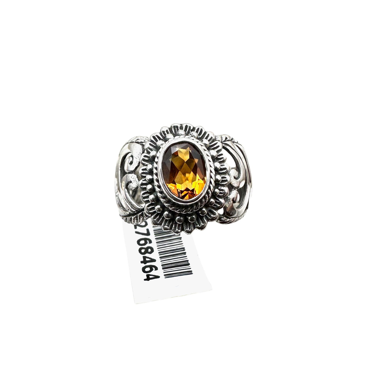 Orange Topaz Gemstone Sterling Silver Indonesian Ring Size 9.5 Weight 5 Grams (1 of 2)