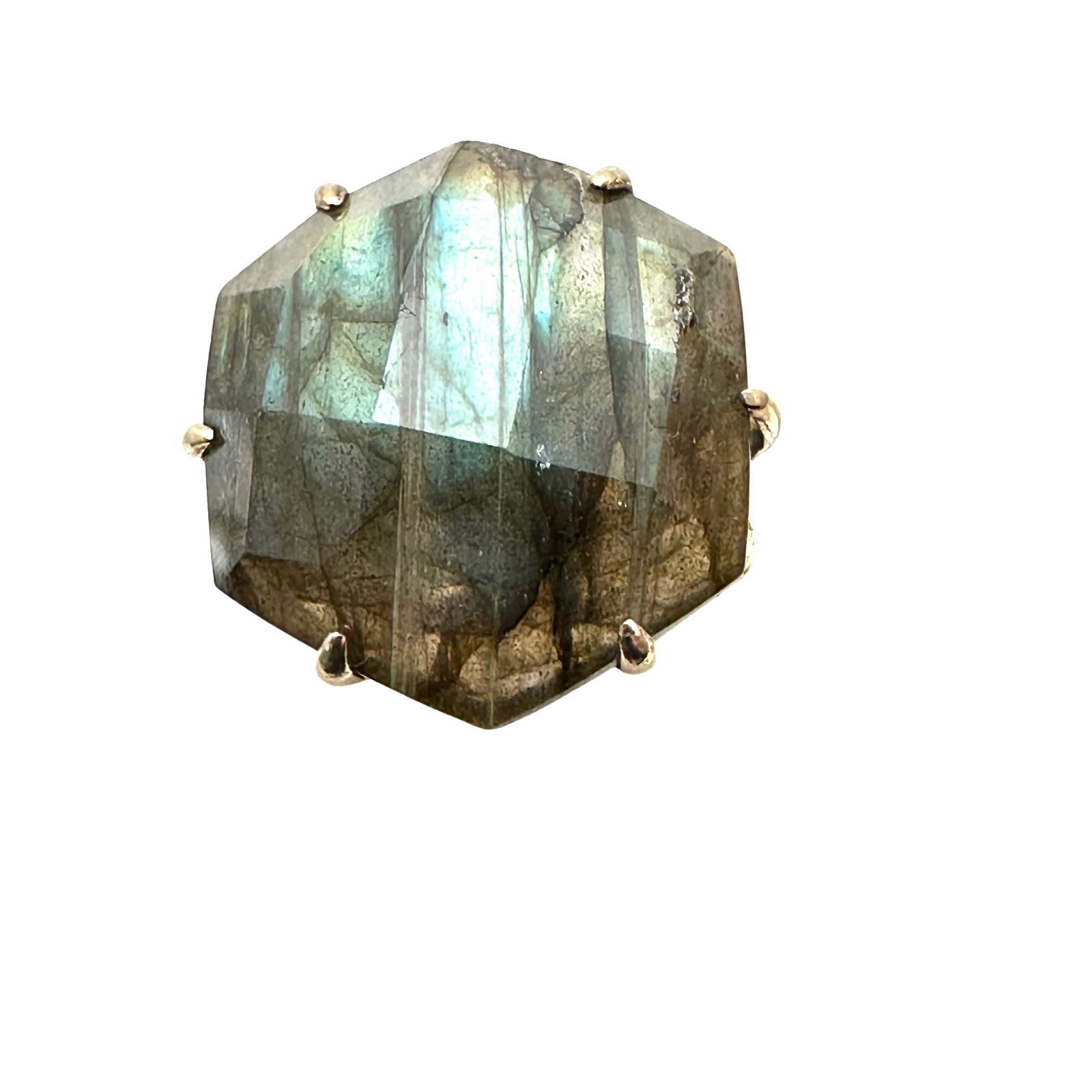 Labradorite Gemstone Gold Over Sterling Silver Ring Size 6: Labradorite Gemstone Gold Over Sterling Silver Ring Size 7