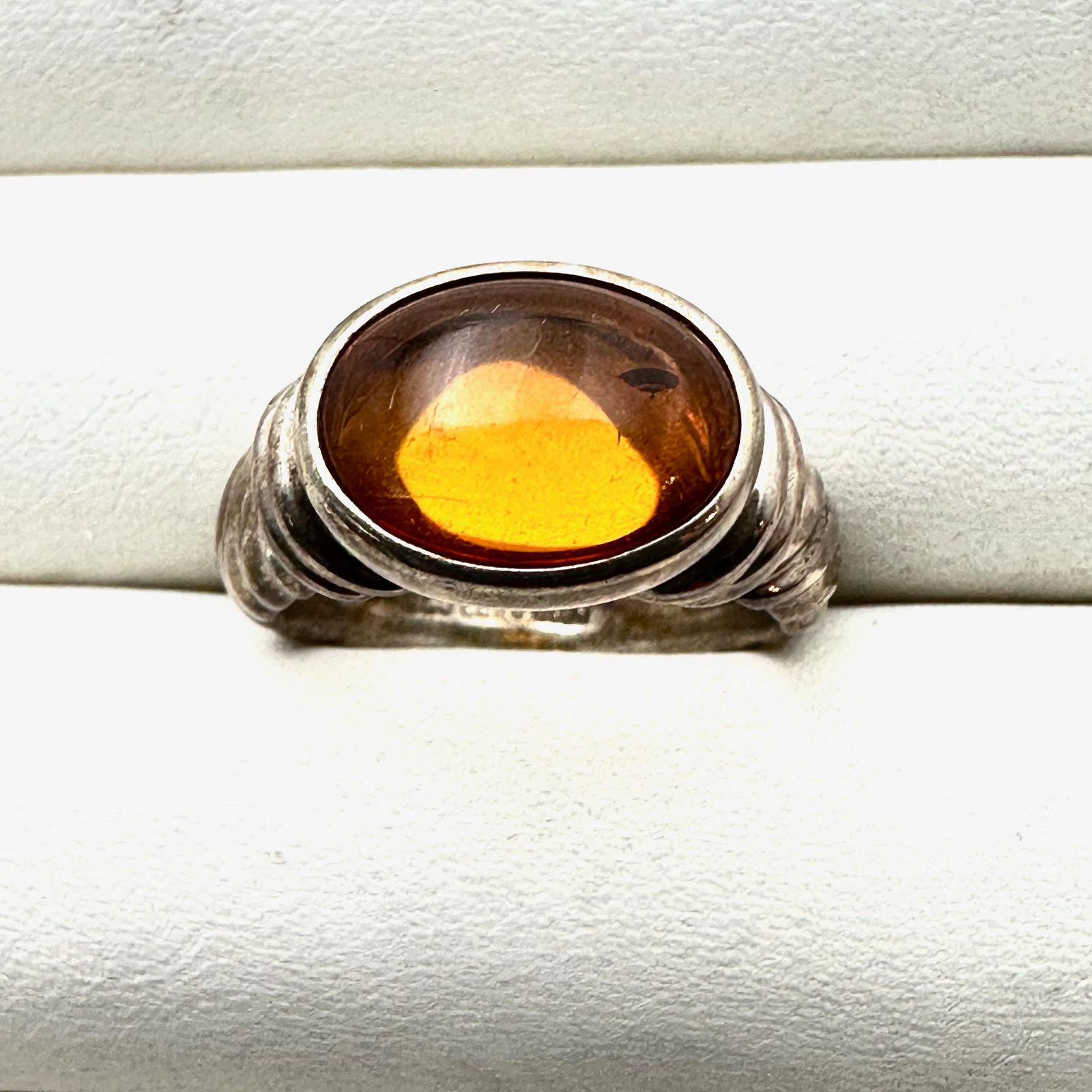 Joseph Esposito Natural Amber Sterling Silver Ring Size 10: Joseph Esposito Natural Amber Sterling Silver Ring Size 11