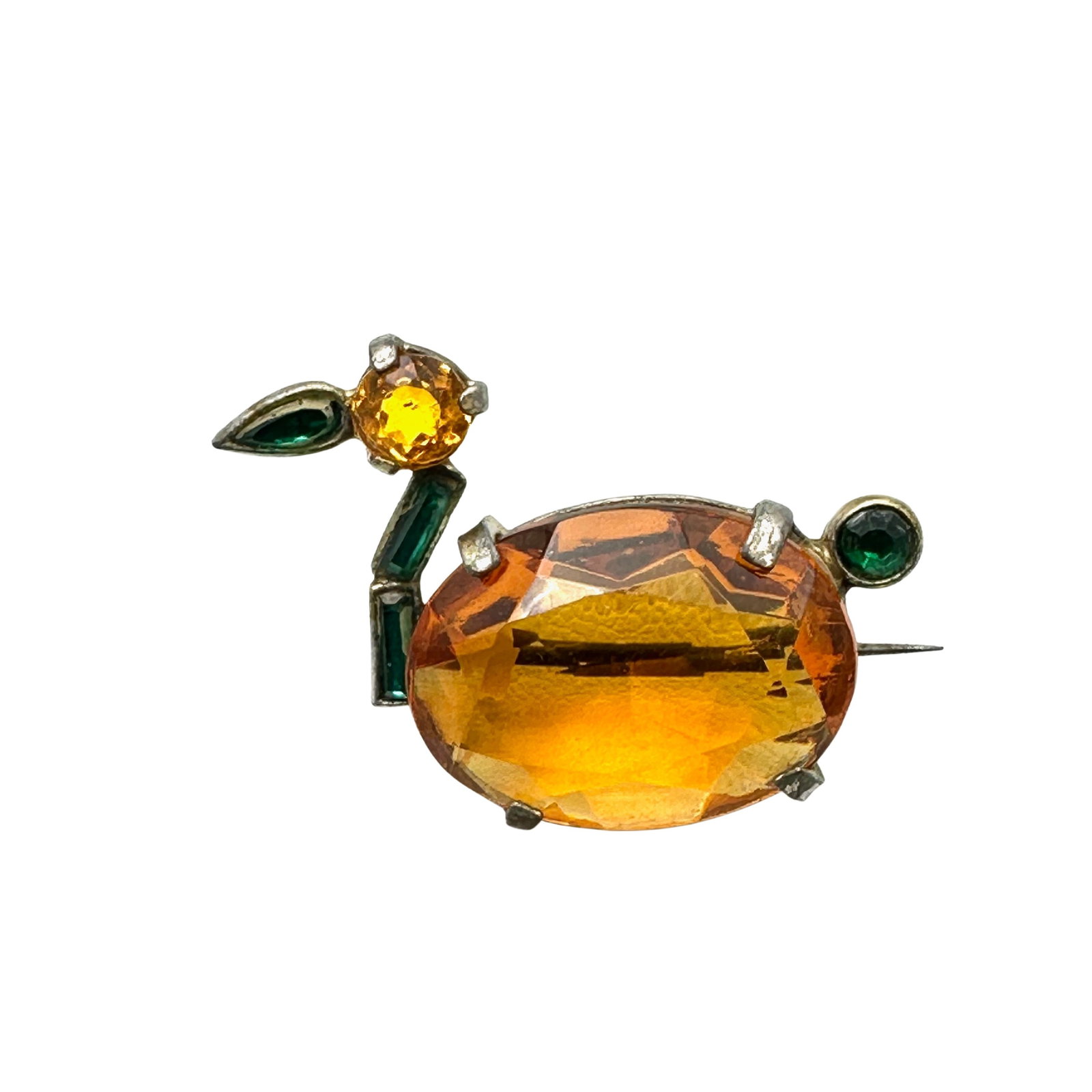 Antique Vintage Czech Glass Figural Bird Brooch Pin Gold Tone 1.5 Inch: Antique Vintage Czech Glass Figural Bird Brooch Pin Gold Tone 1.5 Inch