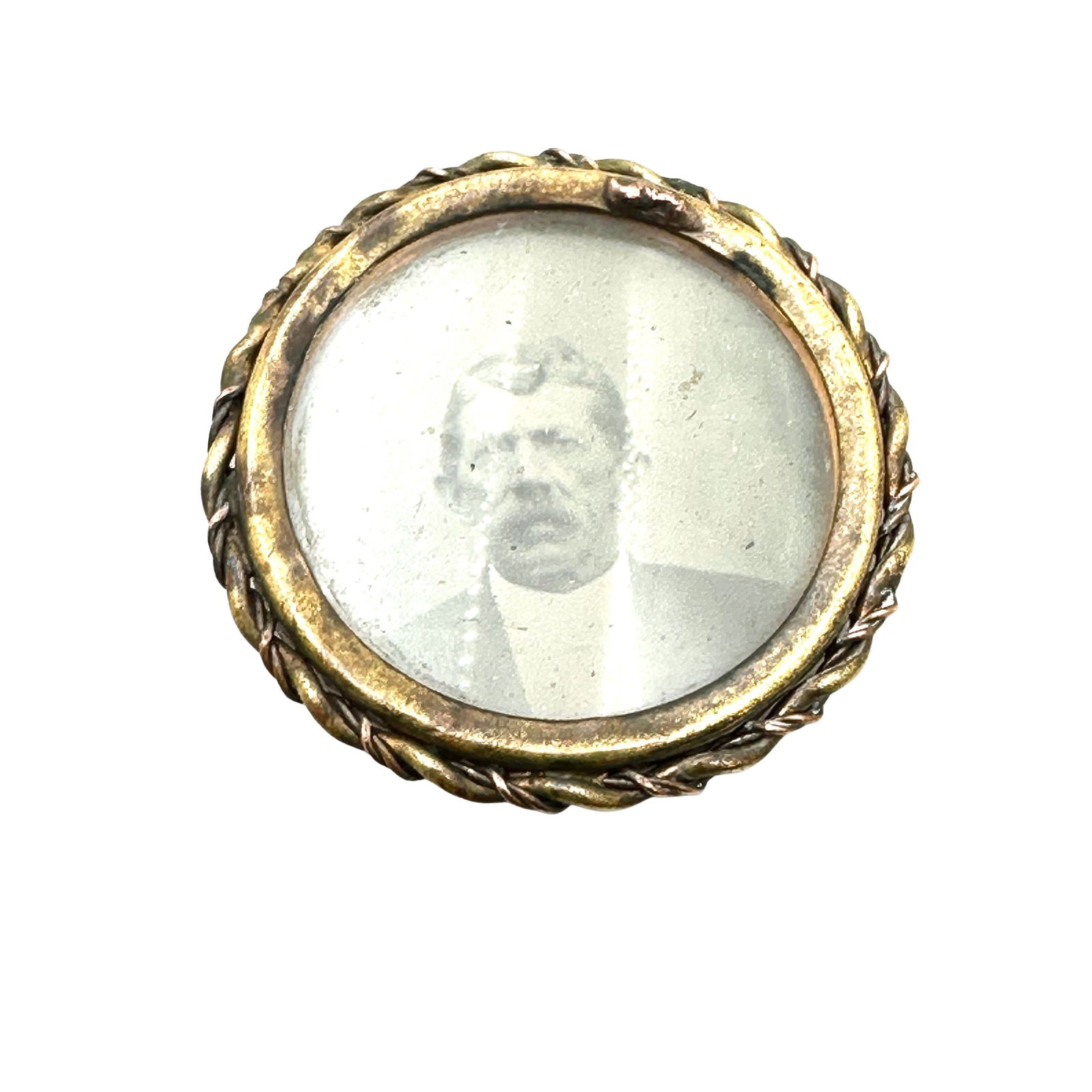 Antique Victorian Mourning Photograph Pin Brooch Gold Filled Frame 1.25 Inch (1 of 2)