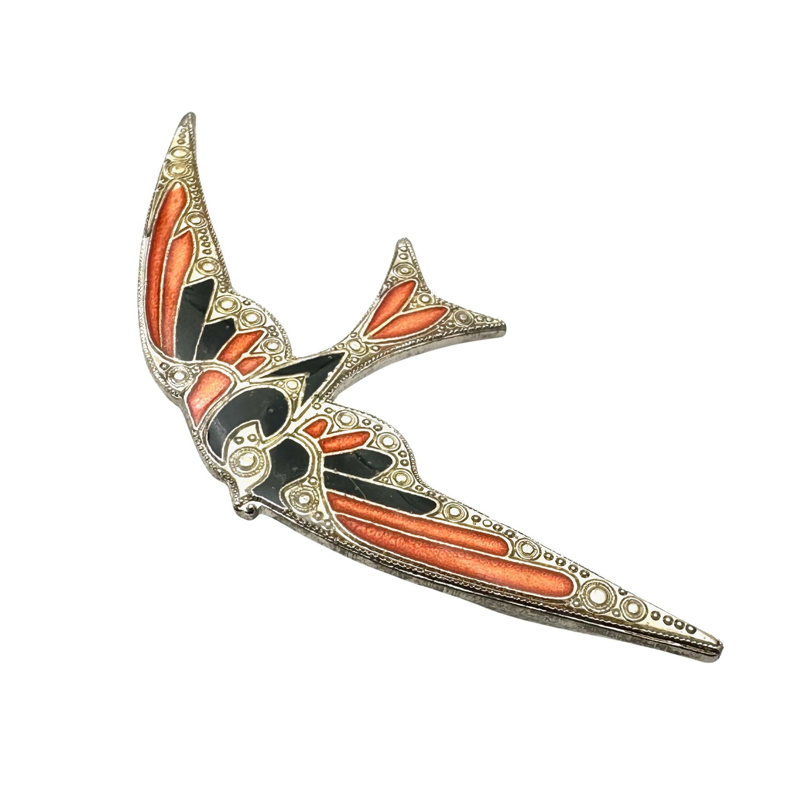 Vintage Catherine Propesco Style Enamel Bird Brooch Pin Gold Tone 2.5 Inch (1 of 2)