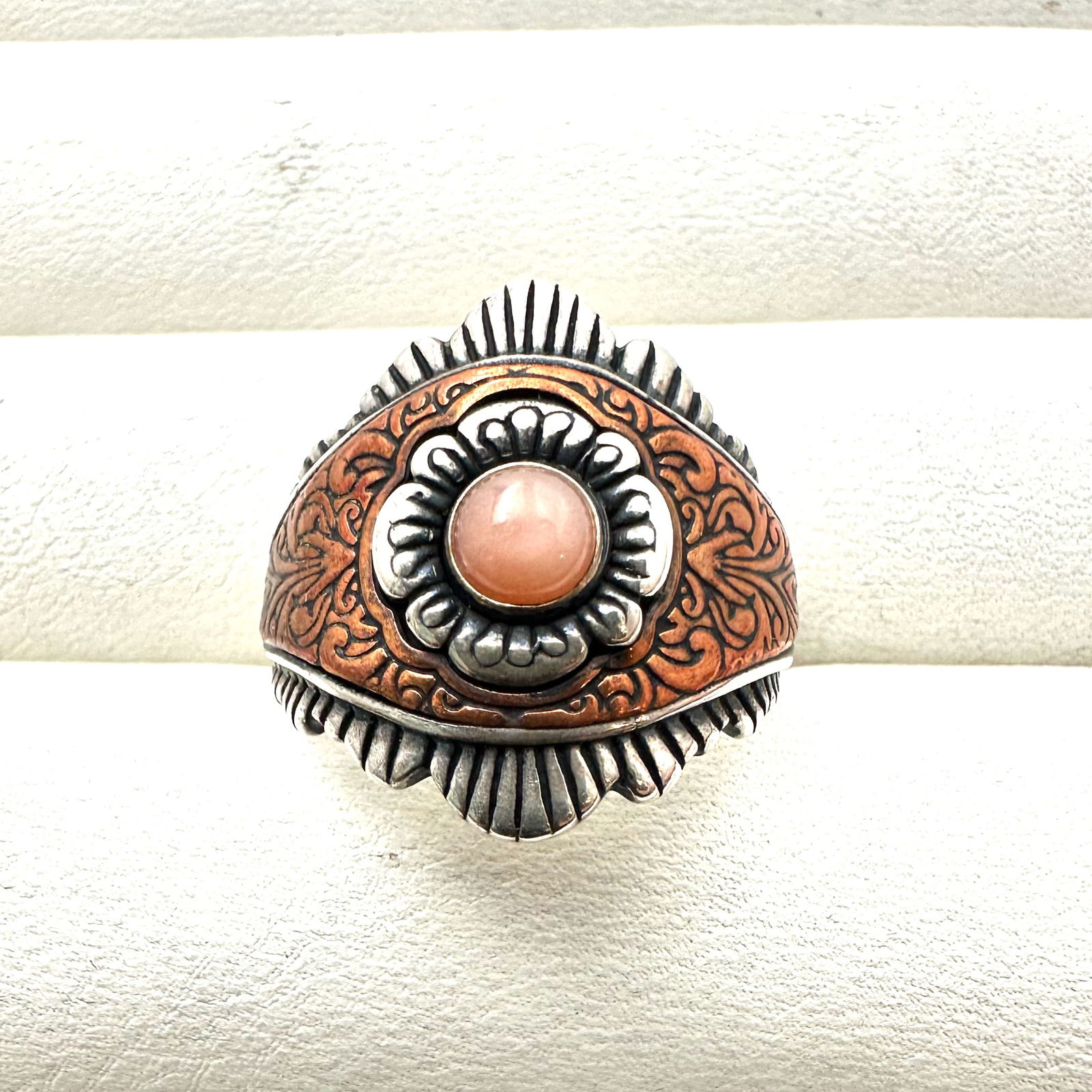 Carolyn Pollack American Southwest Sterling Silver Copper Pink Pearl Ring Size 8 (1 of 2)