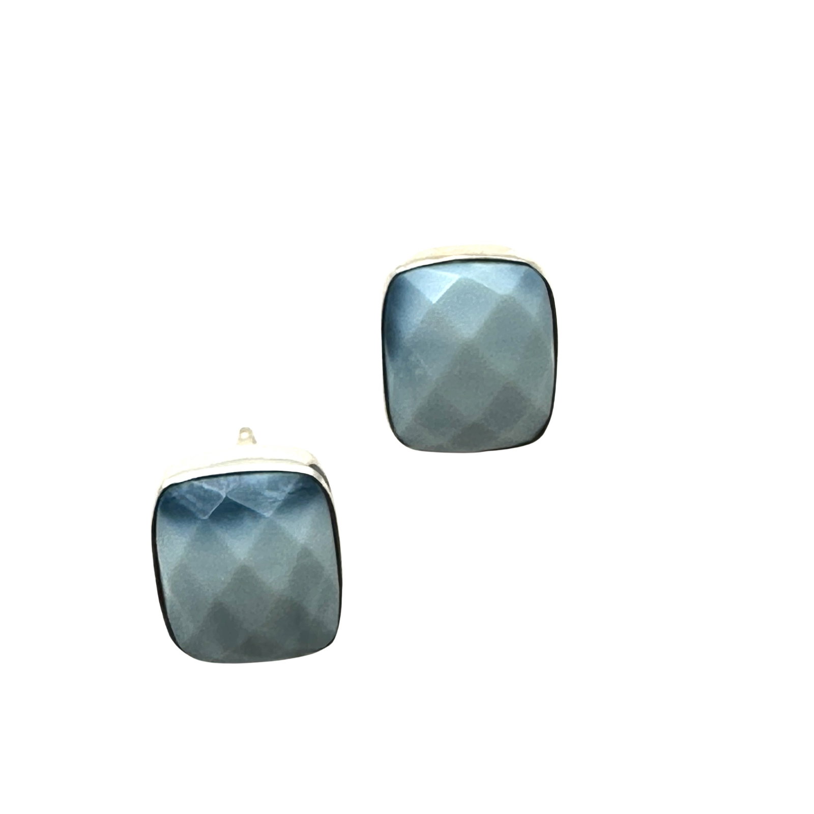 Jay King Blue Gemstone Sterling Silver Pierced Earrings 1/2 Inch: Jay King Blue Gemstone Sterling Silver Pierced Earrings 1/2 Inch