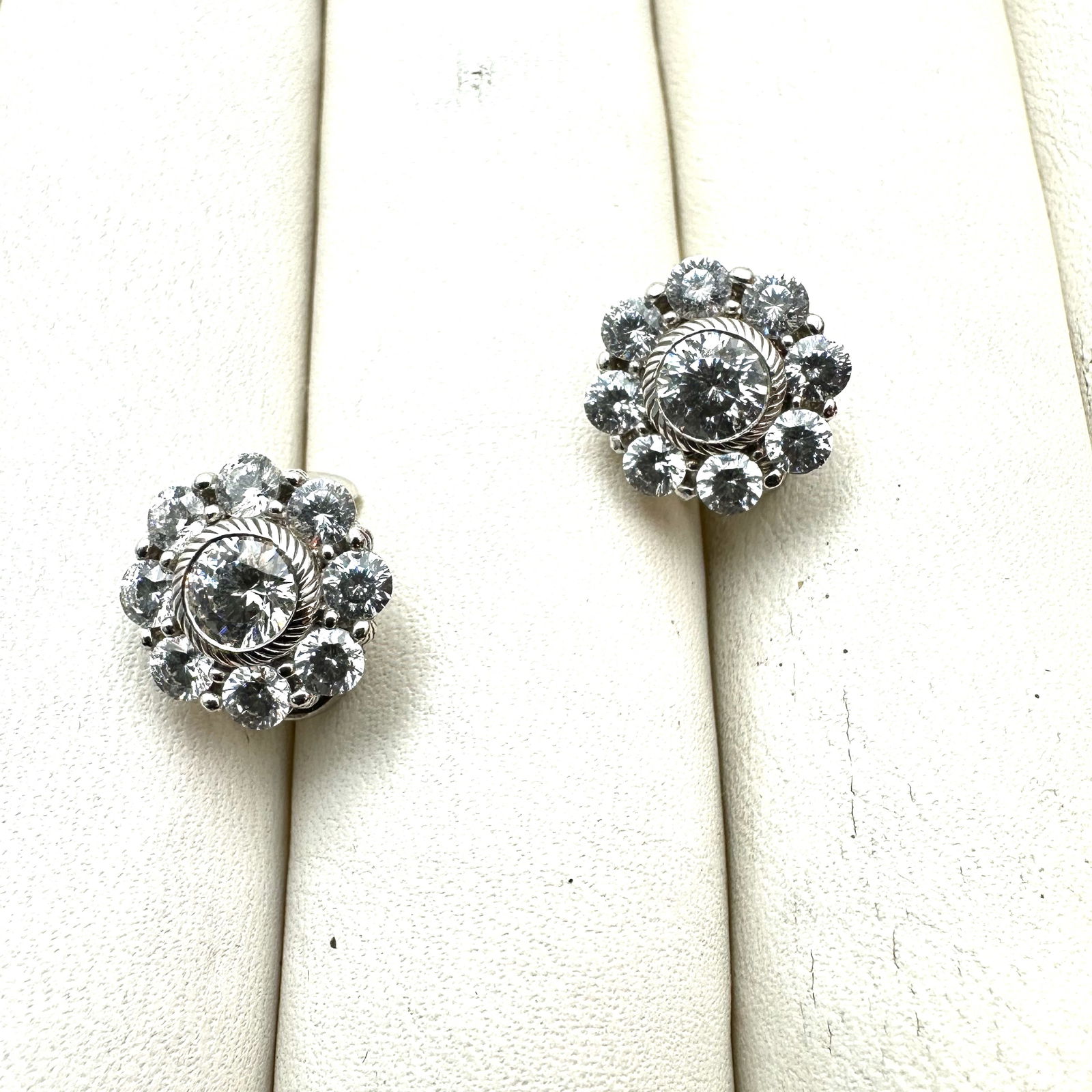 Judith Ripka Clear Crystal Sterling Silver Lever Back Pierced Earrings 1/2 Inch: Judith Ripka Clear Crystal Sterling Silver Lever Back Pierced Earrings 1/2 Inch