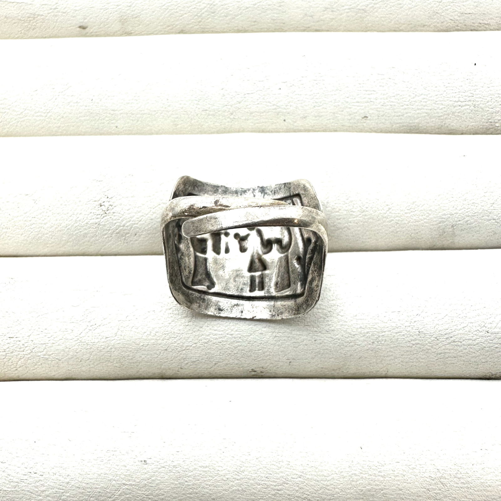 Vintage Unusual Sterling Silver Ring Adjustable Size Chinese Hallmark (1 of 1)