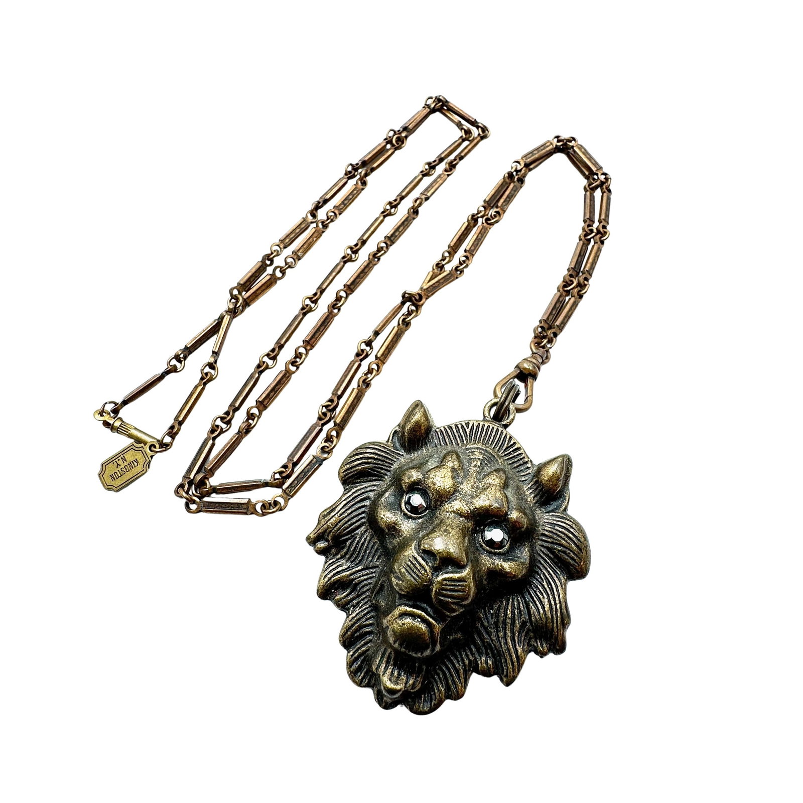 Vintage Picadilly Links Antiqued Gold Tone Lion Pin Pendant Watch Chain Necklace 36 Inch: Vintage Picadilly Links Antiqued Gold Tone Lion Pin Pendant Watch Chain Necklace 36 Inch