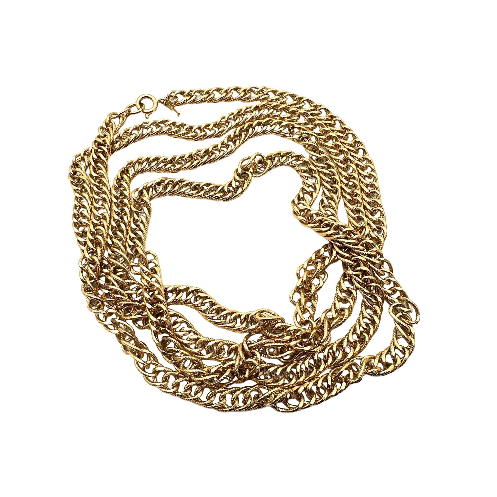 Vintage Trifari Gold Tone Long Length Chain Necklace 48 Inch: Vintage Trifari Gold Tone Long Length Chain Necklace 48 Inch