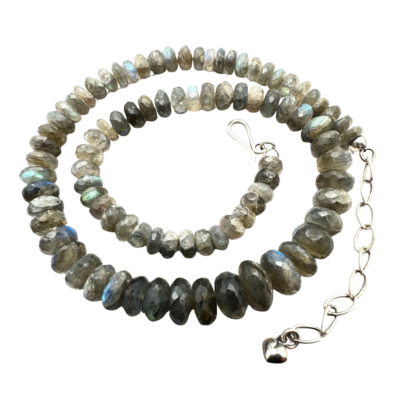 Jay King Mine Finds Labradorite Gemstone Bead Necklace Sterling Silver 16 to 18 Inch (1 of 2)