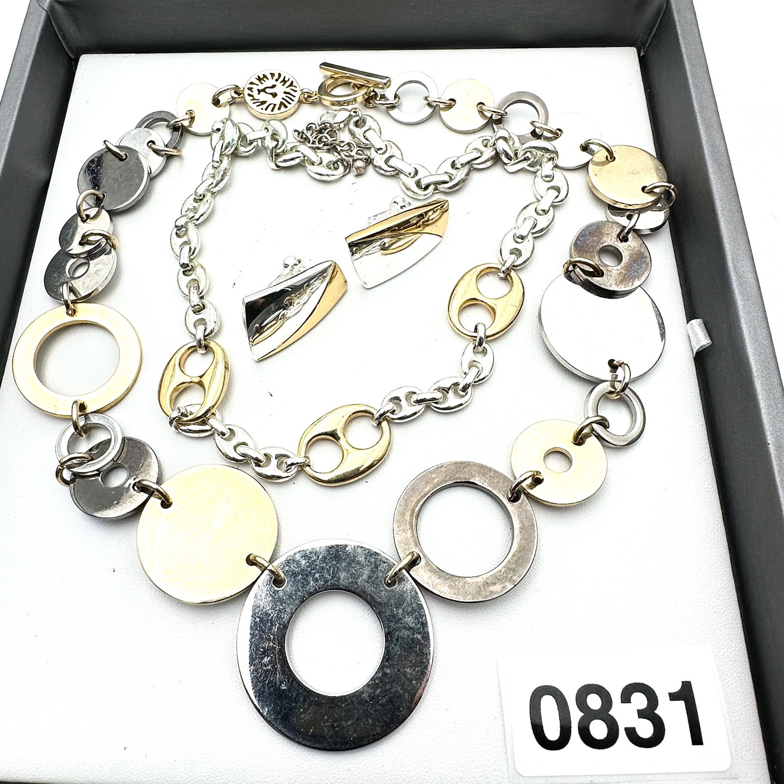 Vintage Jewelry Group Anne Klein Necklace Napier Earrings Gold & Silver Tone (1 of 2)