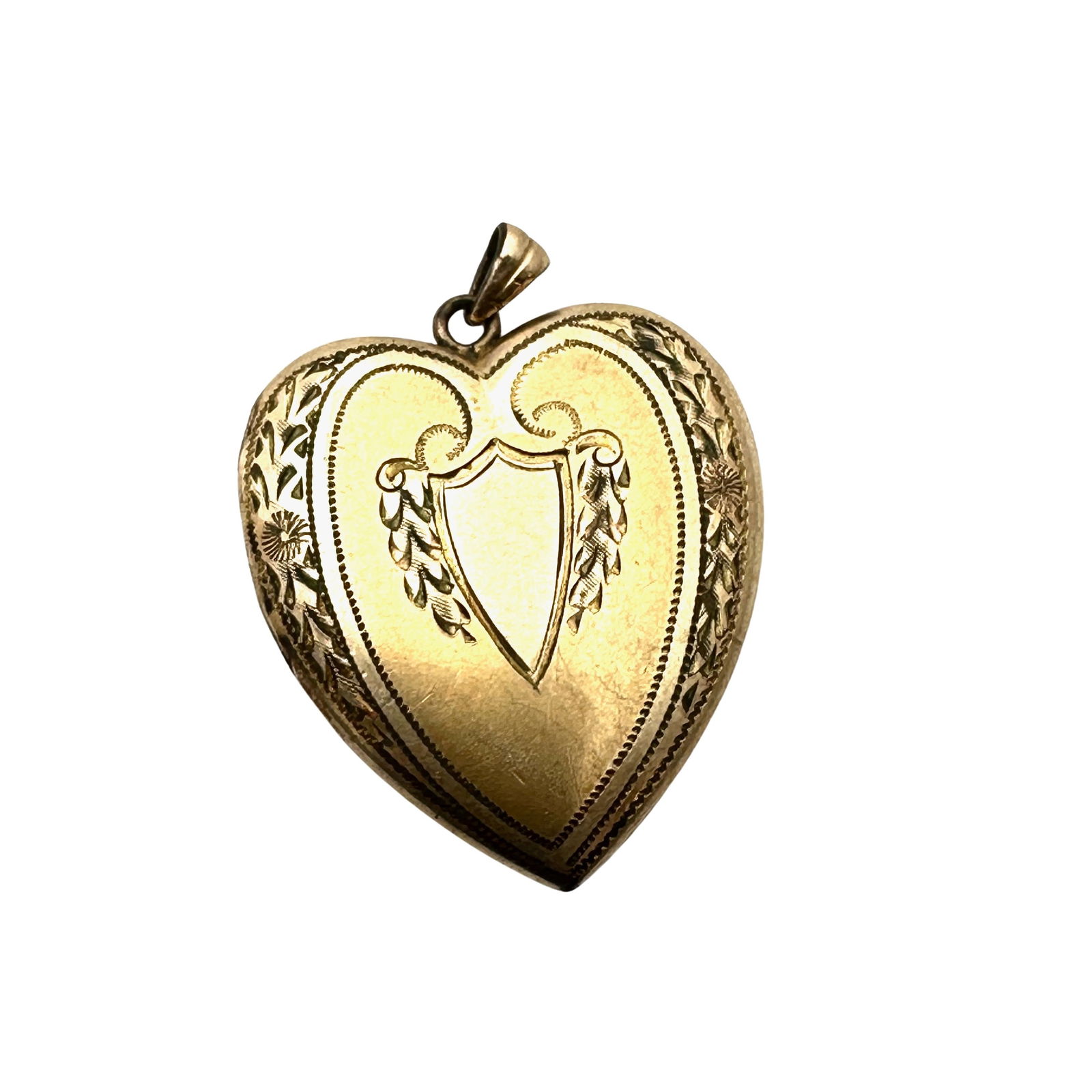 Antique Victorian Gold Filled Fancy Heart Picture Locket Pendant 1.5 Inch: Antique Victorian Gold Filled Fancy Heart Picture Locket Pendant 1.5 Inch