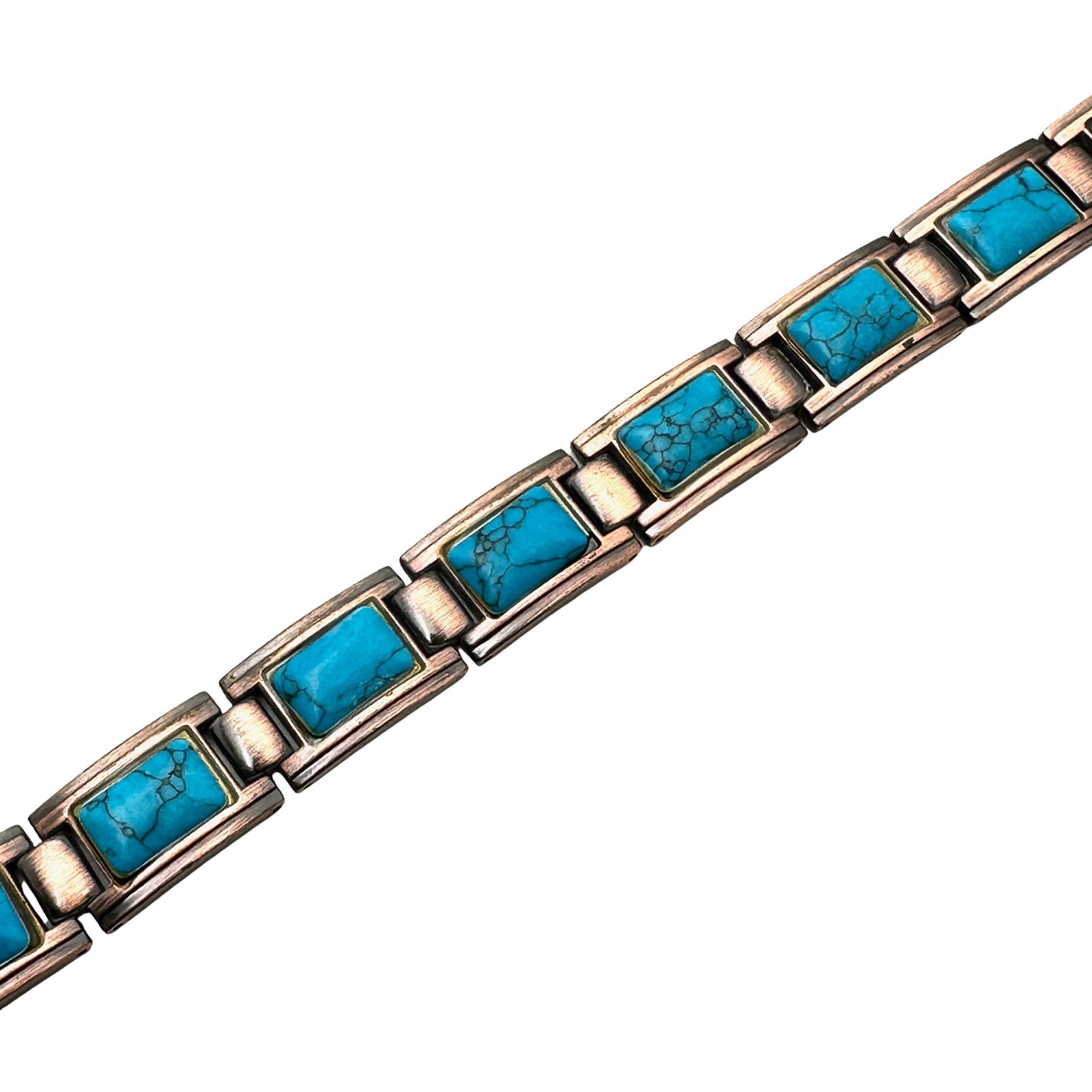 Vintage Turquoise Copper Bracelet 8 Inch Length Southwest Style (1 of 3)