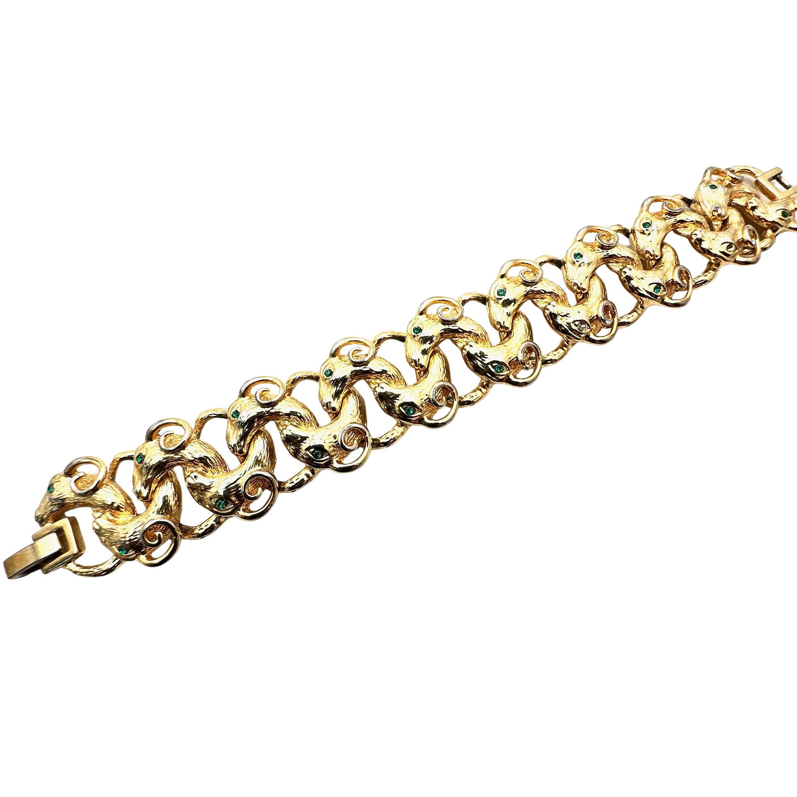Camrose & Kross JBK Jackie Kennedy Replica Bracelet Gold Tone Green Rhinestone 6.5 Inch: Camrose & Kross JBK Jackie Kennedy Replica Bracelet Gold Tone Green Rhinestone 6.5 Inch
