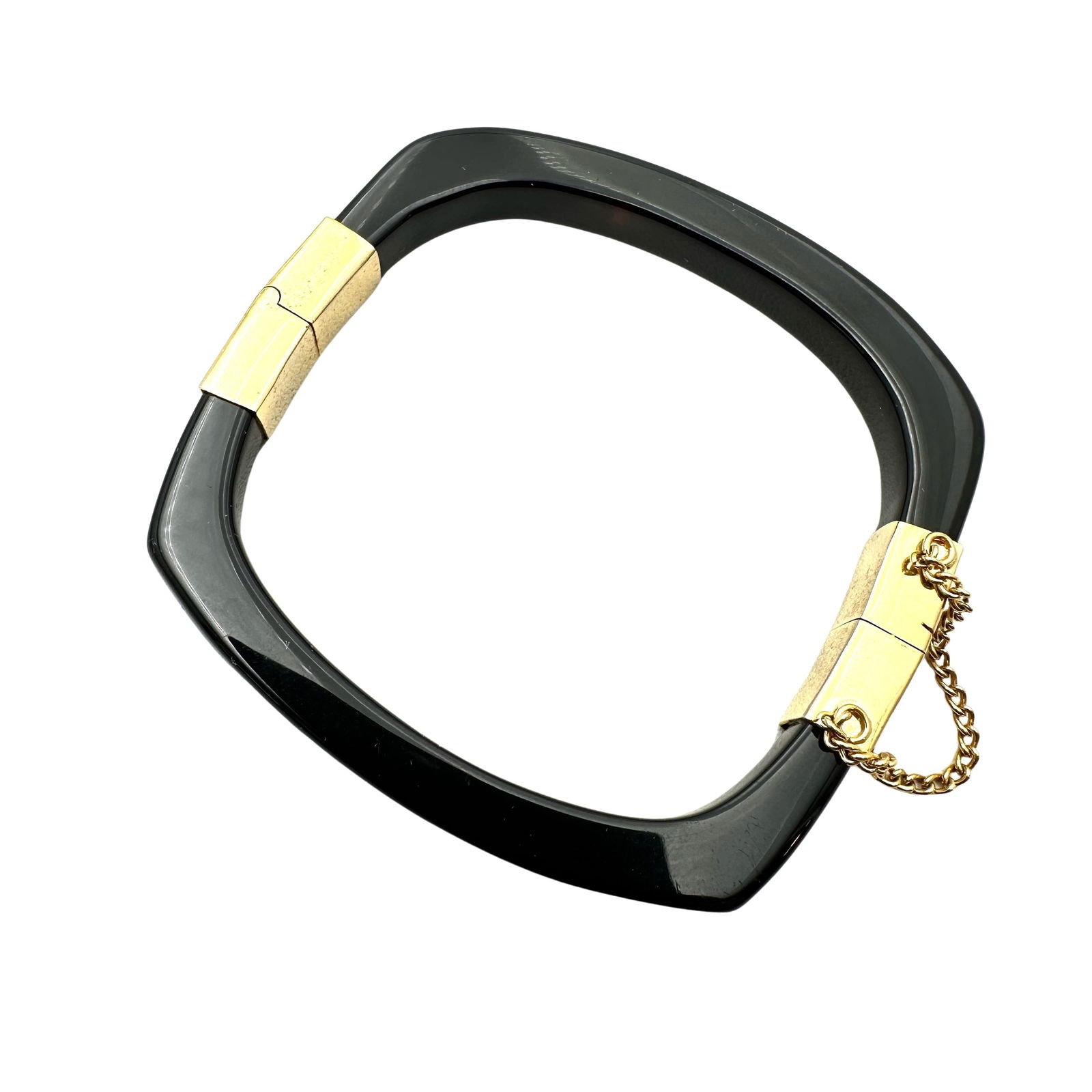 Vintage Carnelian Square Hinged Bangle Bracelet Gold Plated 7 Inch (1 of 2)