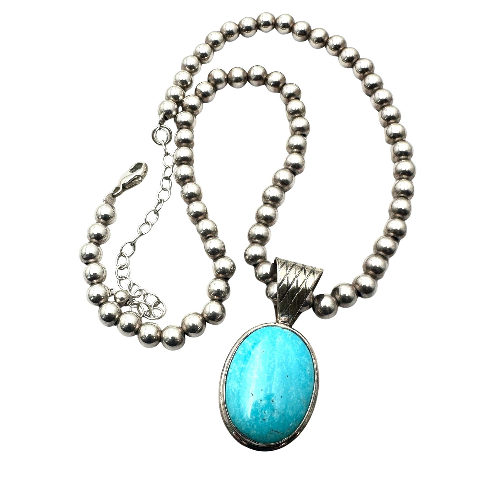 Jay King Mine Finds Reversible Pendant Rainbow Calsilica Turquoise Sterling Silver Bead Necklace 16 (1 of 2)