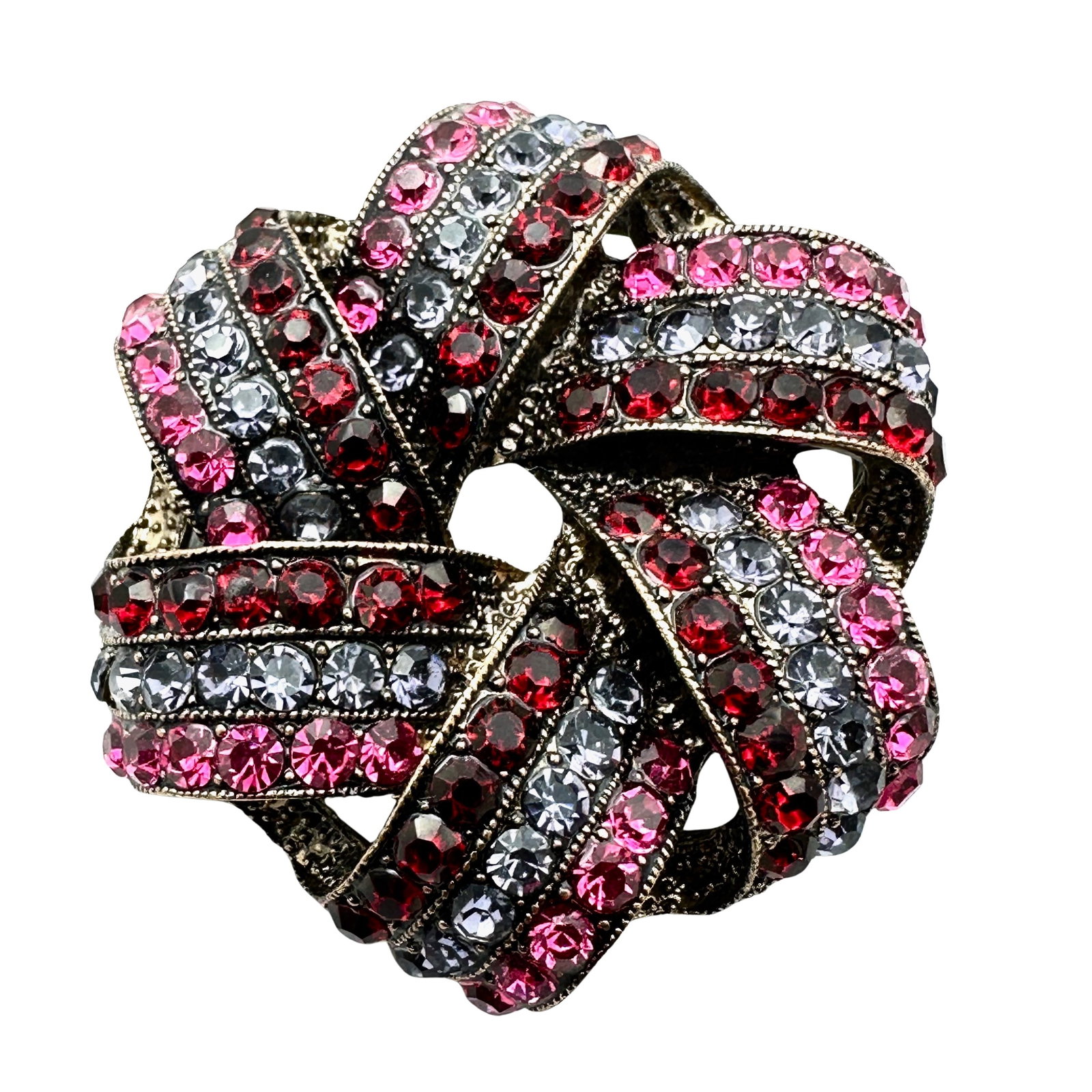 Vintage Monet Multicolor Glass Rhinestone Silver Tone Brooch Pin 2.25 Inch: Vintage Monet Multicolor Glass Rhinestone Silver Tone Brooch Pin 2.25 Inch