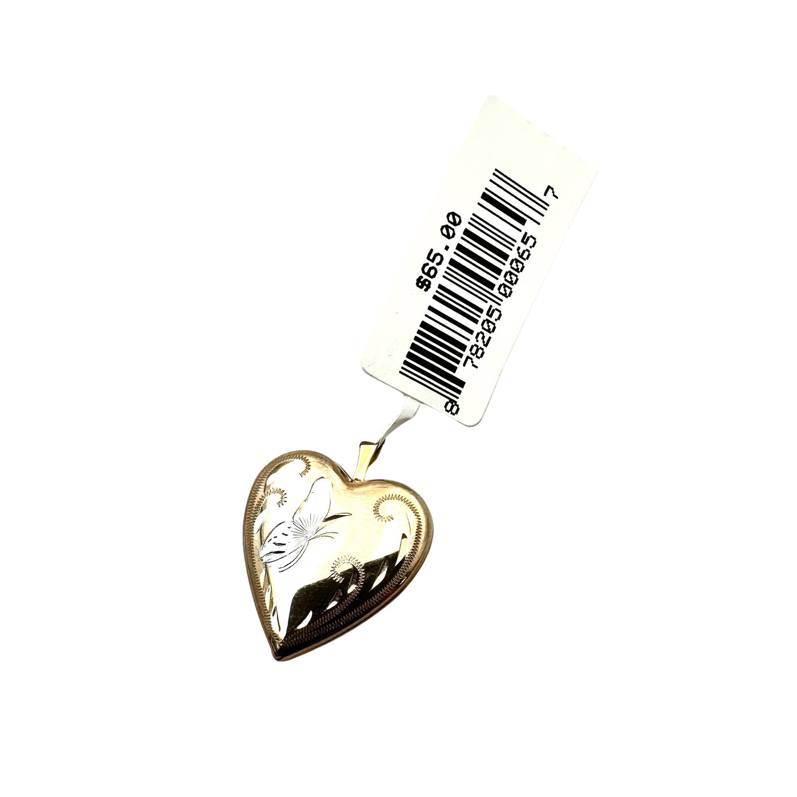 Vintage Gold Filled Butterfly Design Heart Locket 1 Inch New Old Stock From Closed Jewelry Store: Vintage Gold Filled Butterfly Design Heart Locket 1 Inch New Old Stock From Closed Jewelry Store Original Tag