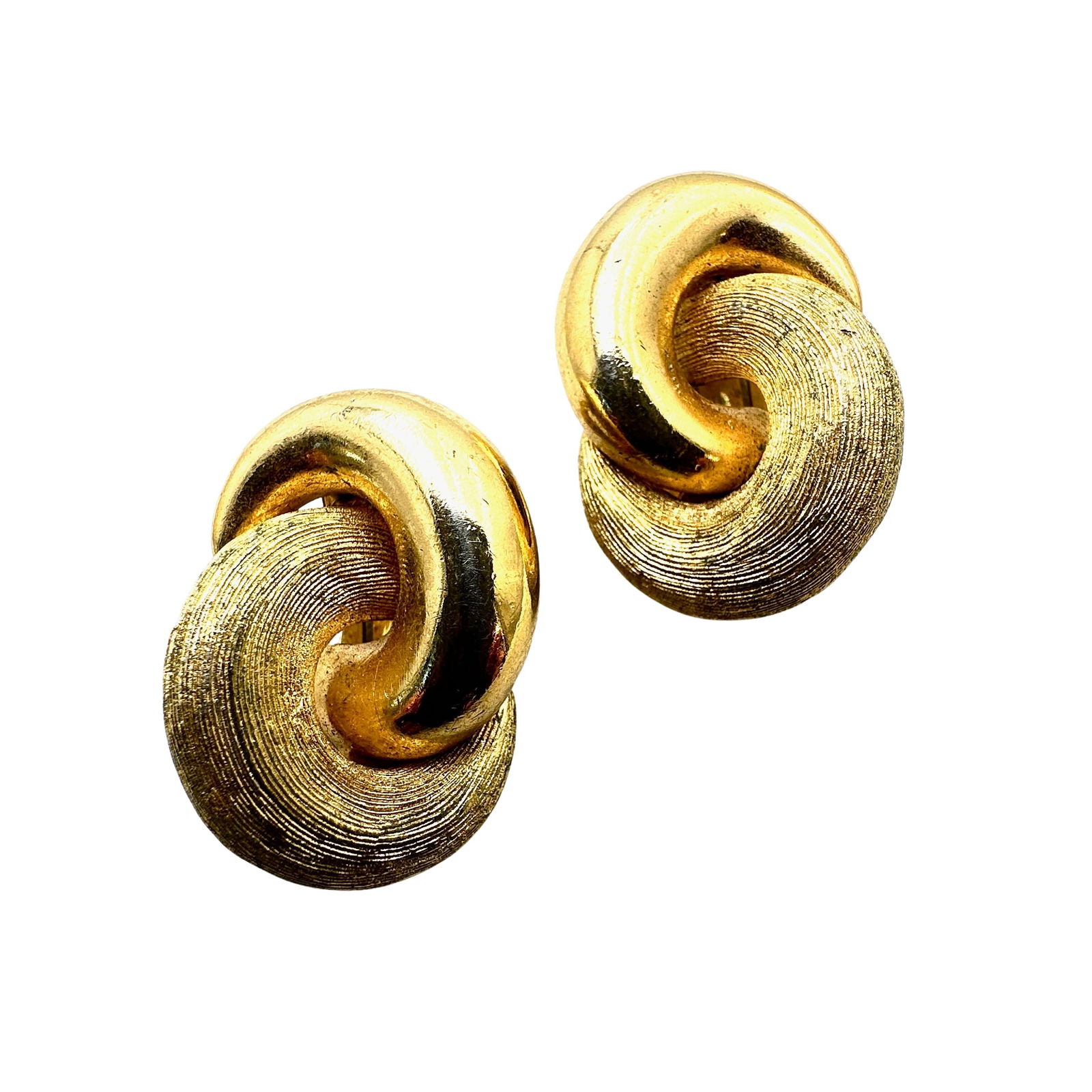 Vintage Christian Dior Gold Tone Clip earrings 1.25 Inch (1 of 2)