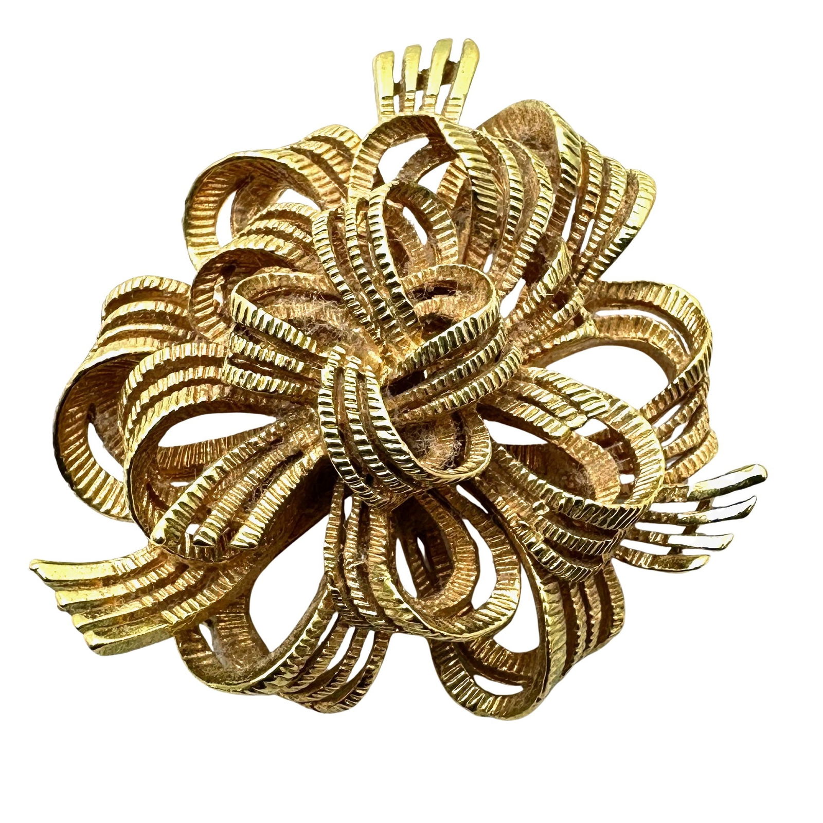 Vintage M Jent Gold Tone Statement Brooch Pin 2 Inch (1 of 2)