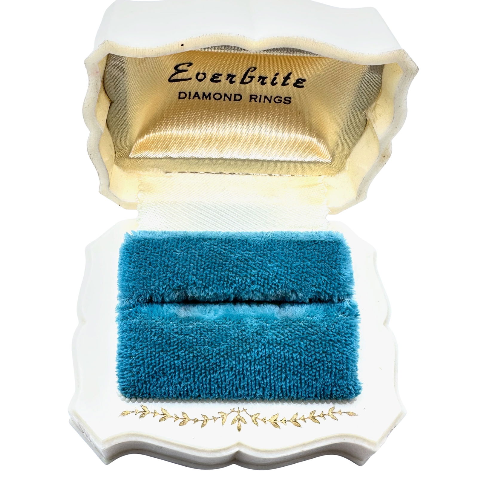 Antique Vintage Off White Cream Celluloid Heart Ring Box 2.5 Inch Length (1 of 2)