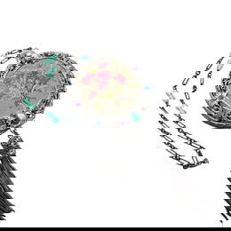 Rare Antique 1800’s Needlepoint French Purse Pink Flowers Jeweled Frame