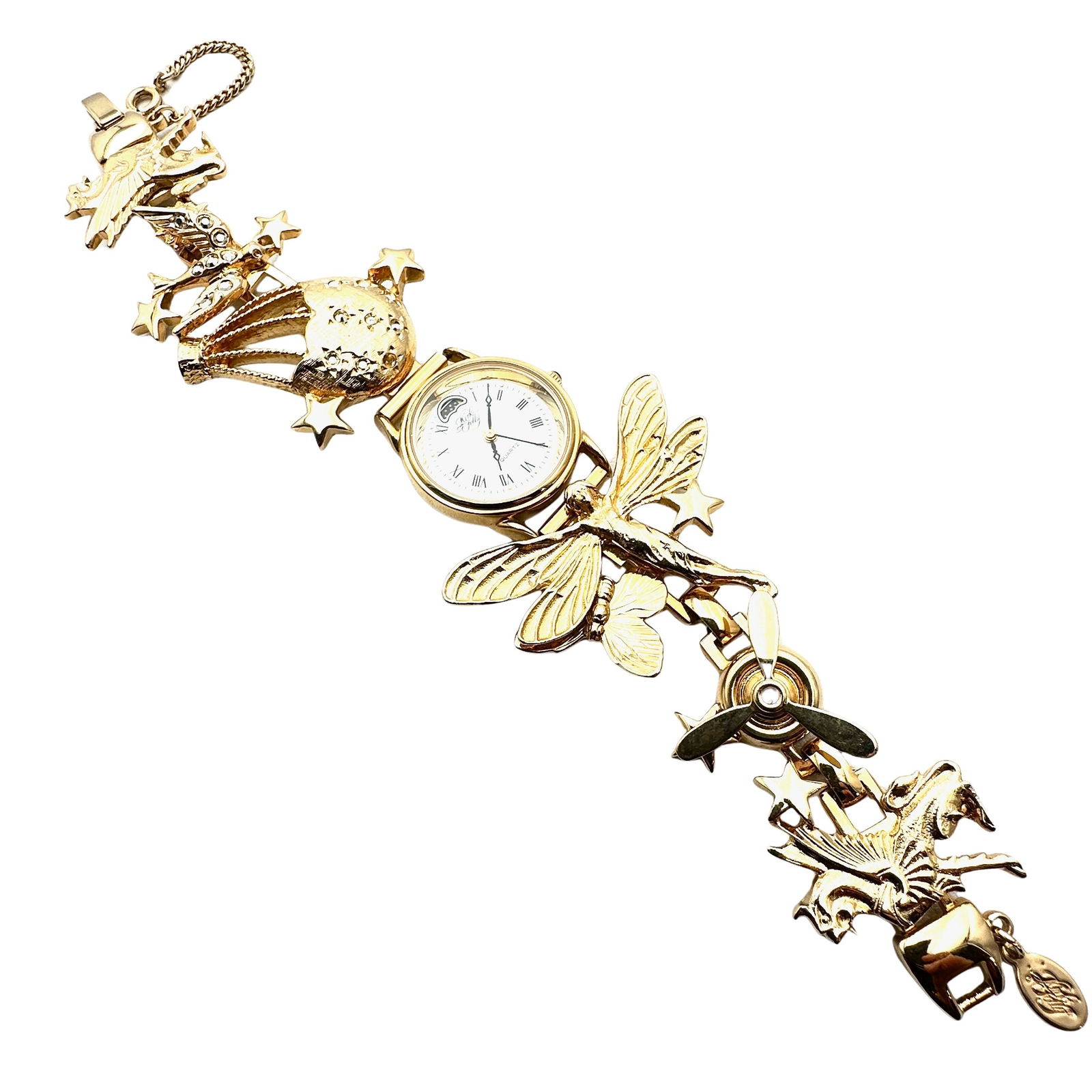 Vintage Kirks Folly Crystal Gold Tone Watch Bracelet Clear Crystal May Need Battery Excellent (1 of 2)