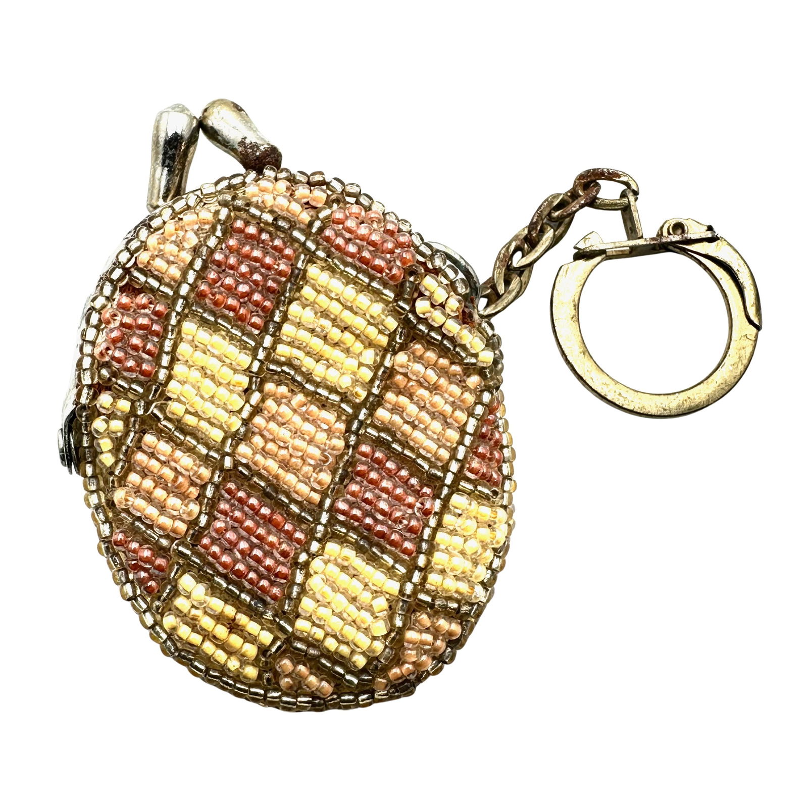 Vintage Beaded Coin Purse Key Chain (1 of 2)