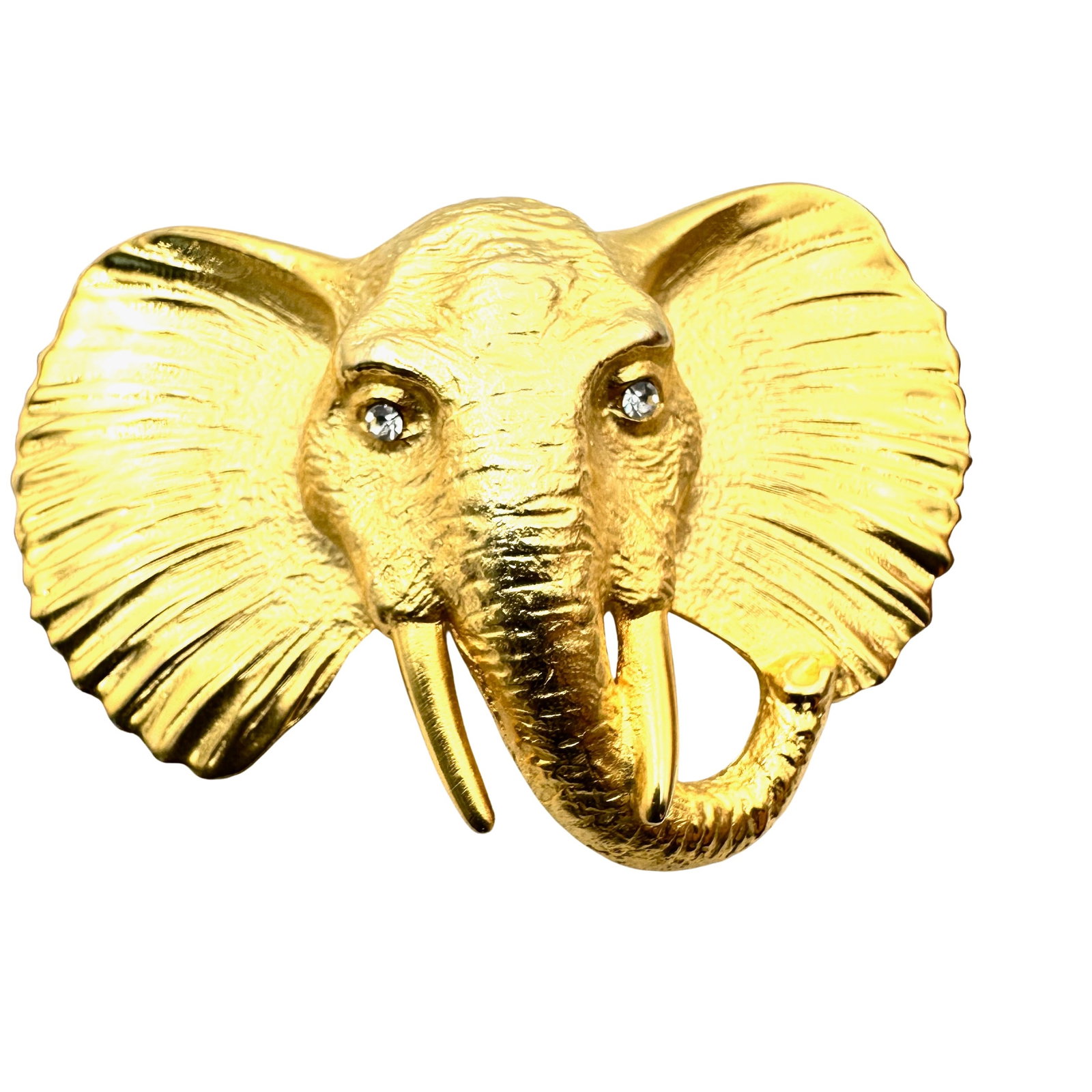 Vintage Doreen Ryan Large Matte Gold Tone Elephant Brooch Pin 3.5 Inch: Vintage Doreen Ryan Large Matte Gold Tone Elephant Brooch Pin 3.5 Inch