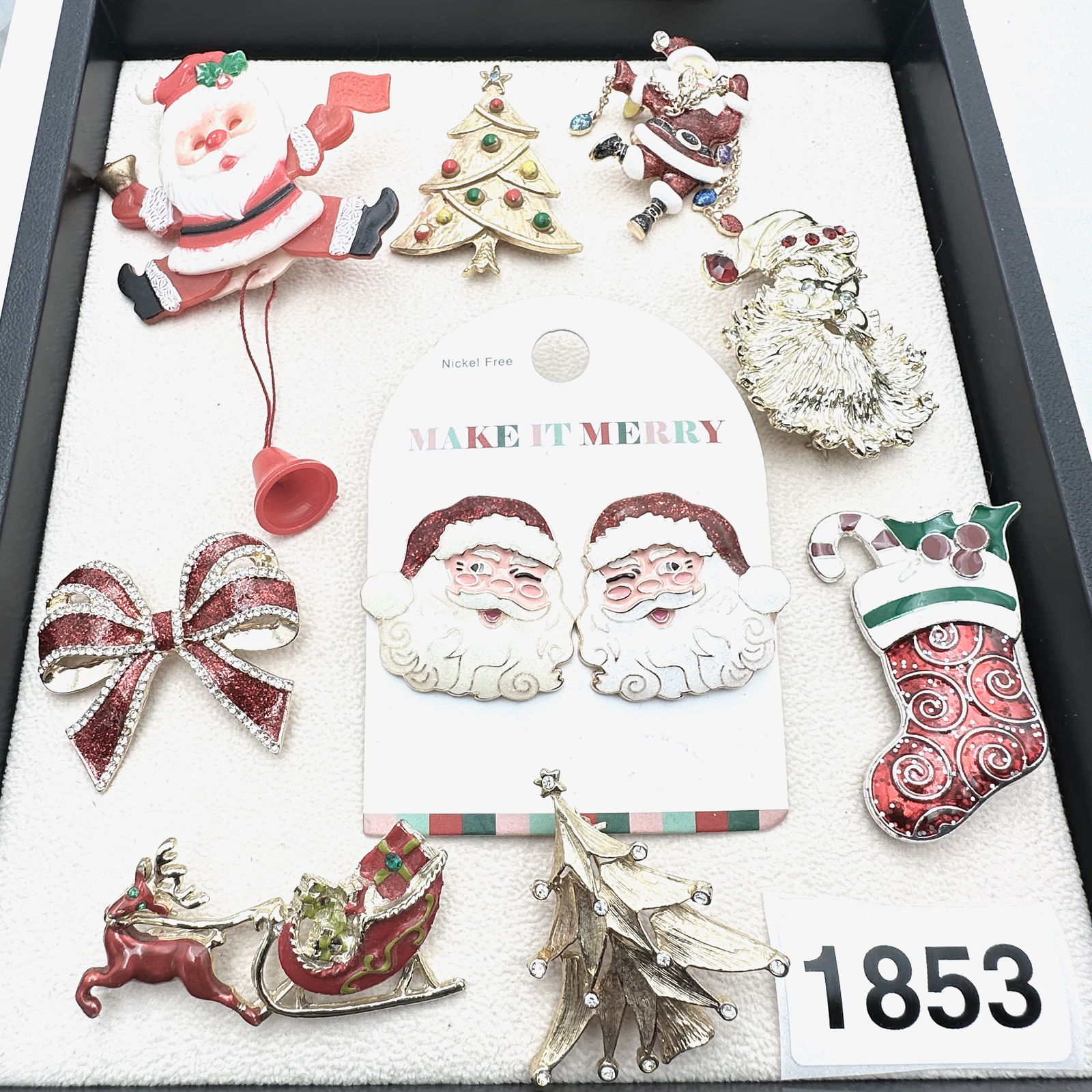 Vintage Jewelry Group Lot Christmas Holiday Brooches Pins Father Christmas Trees Stocking Early (1 of 2)