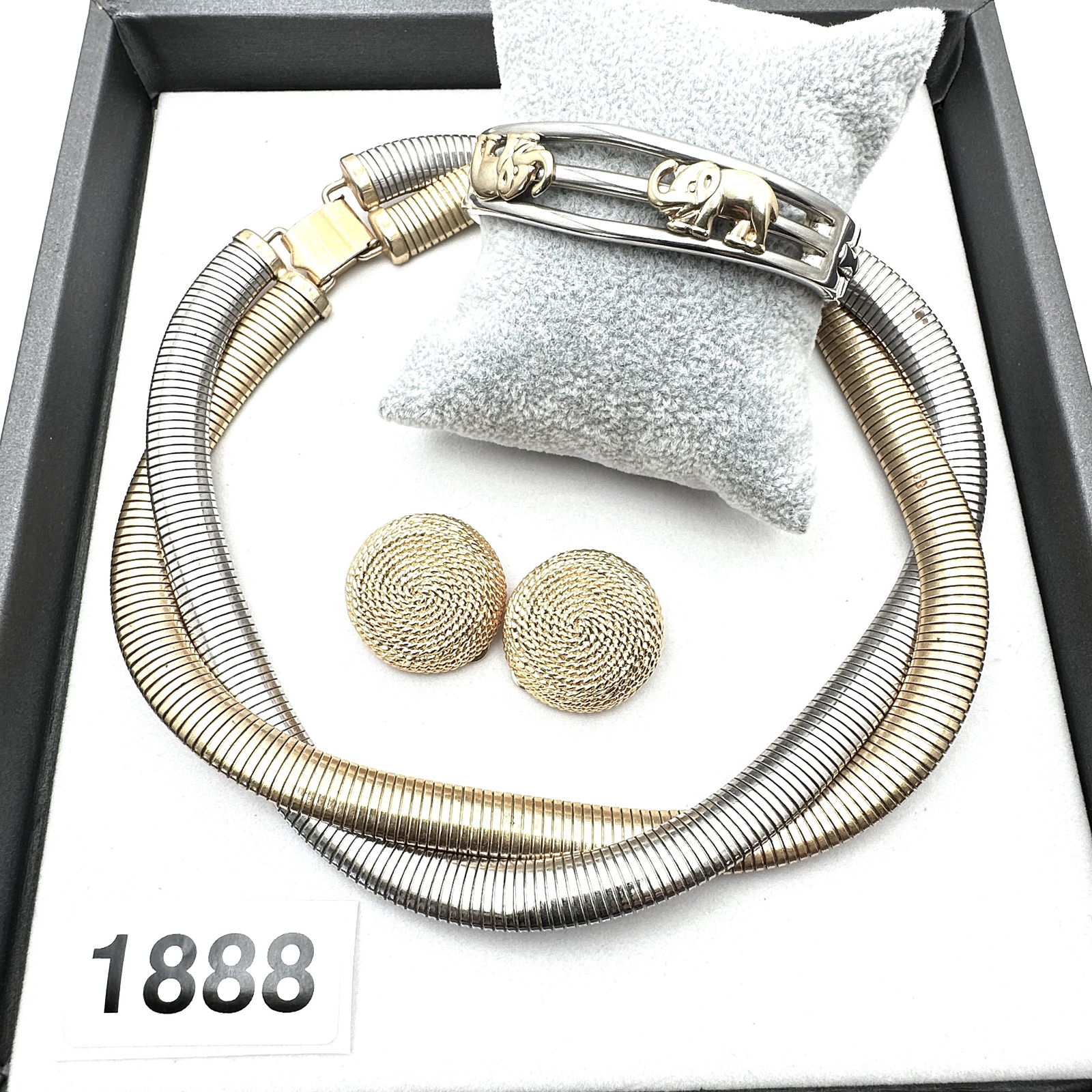 Vintage Jewelry Group Gold Silver Tone Napier Statement Necklace Clip Earrings Elephant Bracelet (1 of 2)