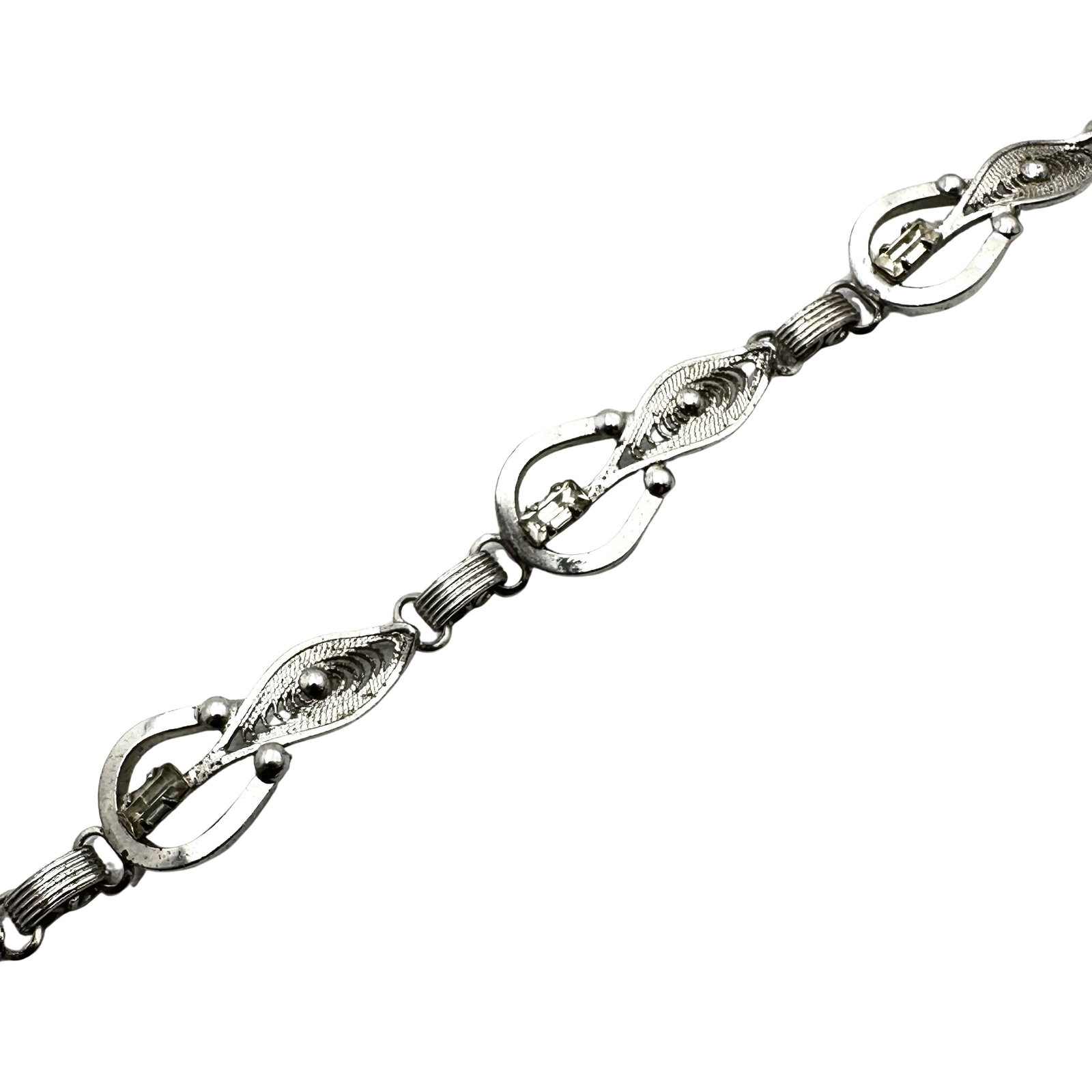 Vintage Sterling Silver Filigree 7 Inch Bracelet 9.7 Grams: Vintage Sterling Silver Filigree 7 Inch Bracelet 9.7 Grams