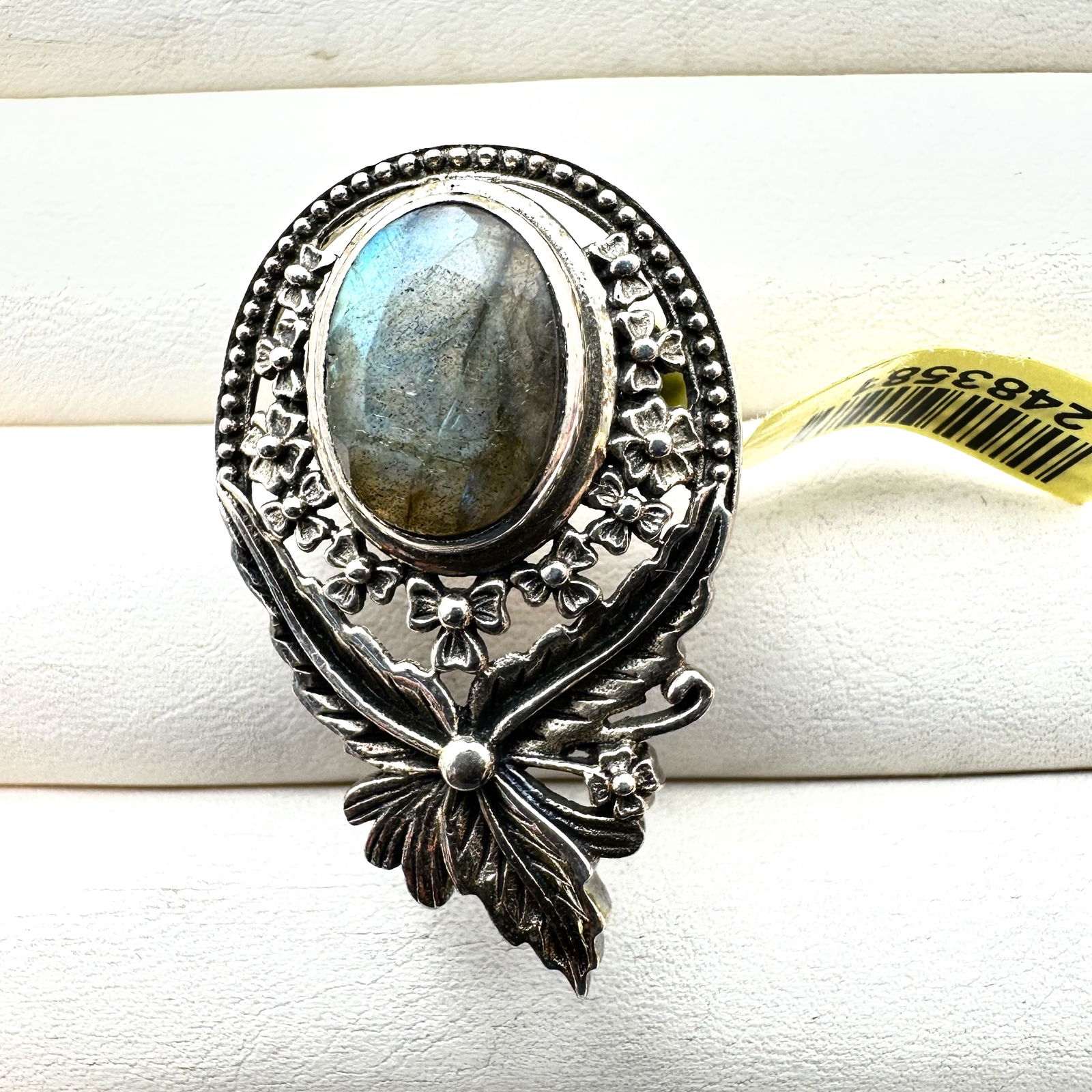 Labradorite Sterling Silver Ring Size 9 Weight 12.8 Grams (1 of 2)
