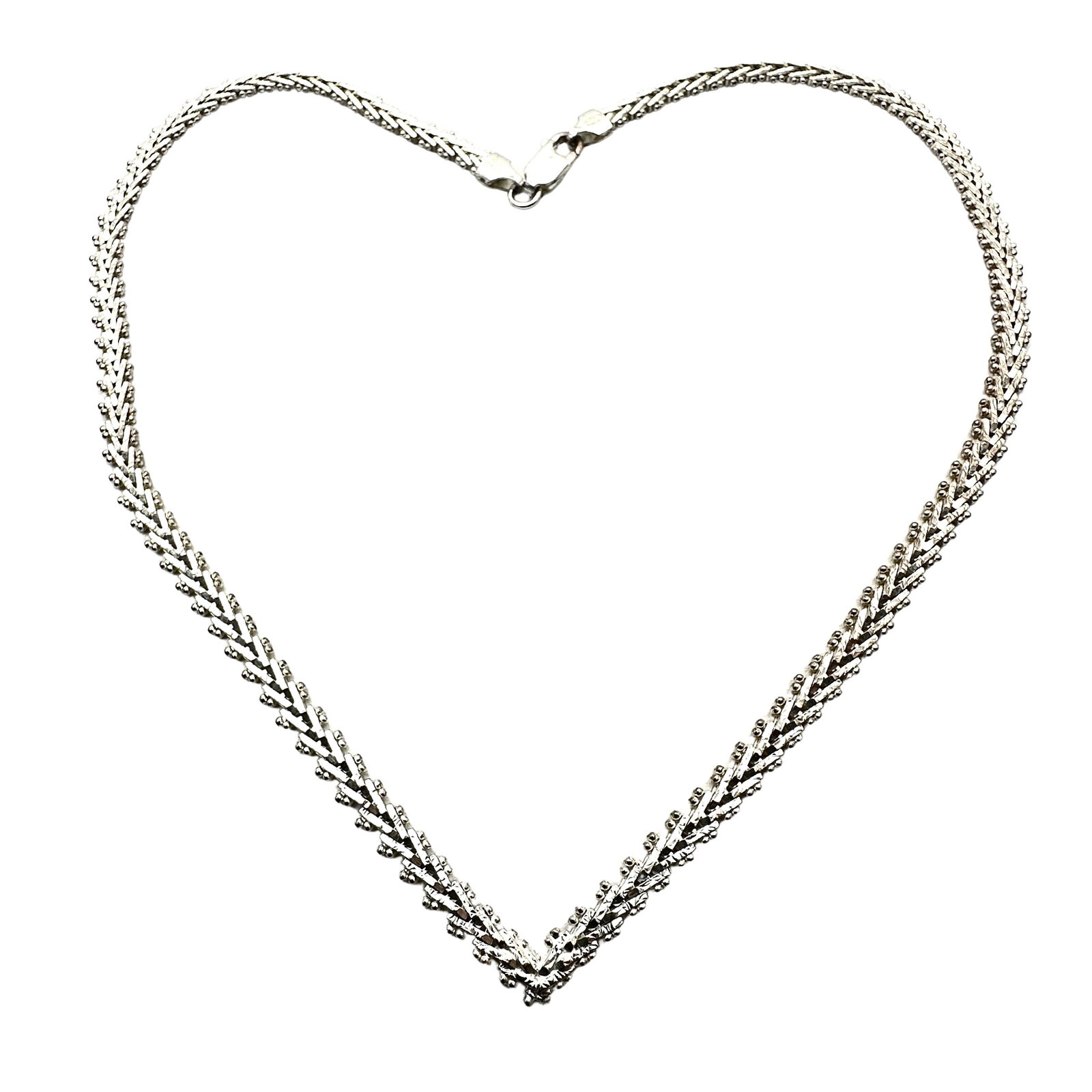 Woven Design Sterling Silver Chain Necklace 17 Inch Weight 19 Grams: Woven Design Sterling Silver Chain Necklace 17 Inch Weight 19 Grams